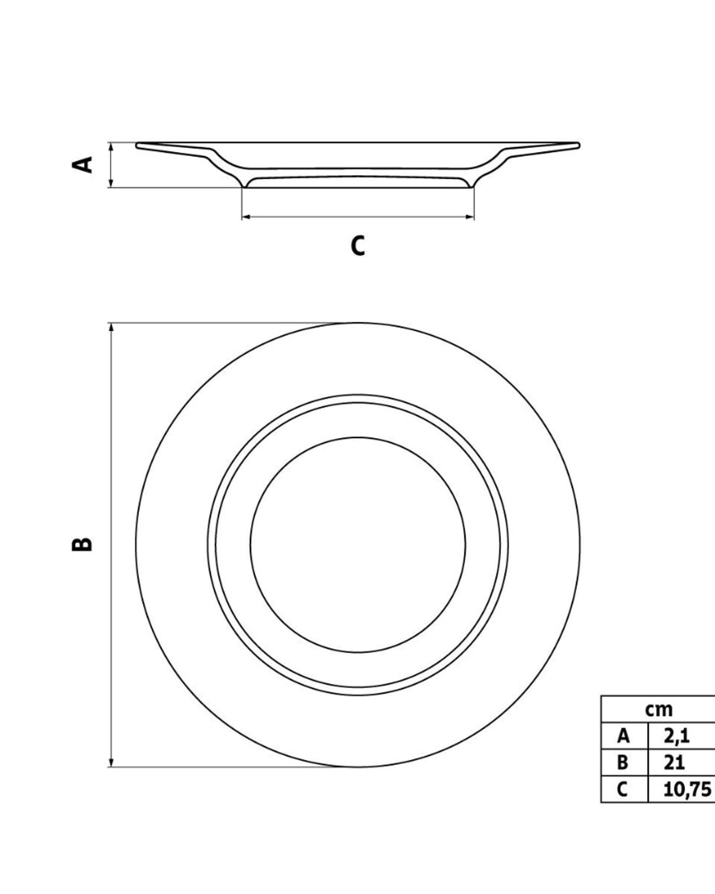 ترامونتينا إيلينا طبق حلوى بورسلين 21 سم