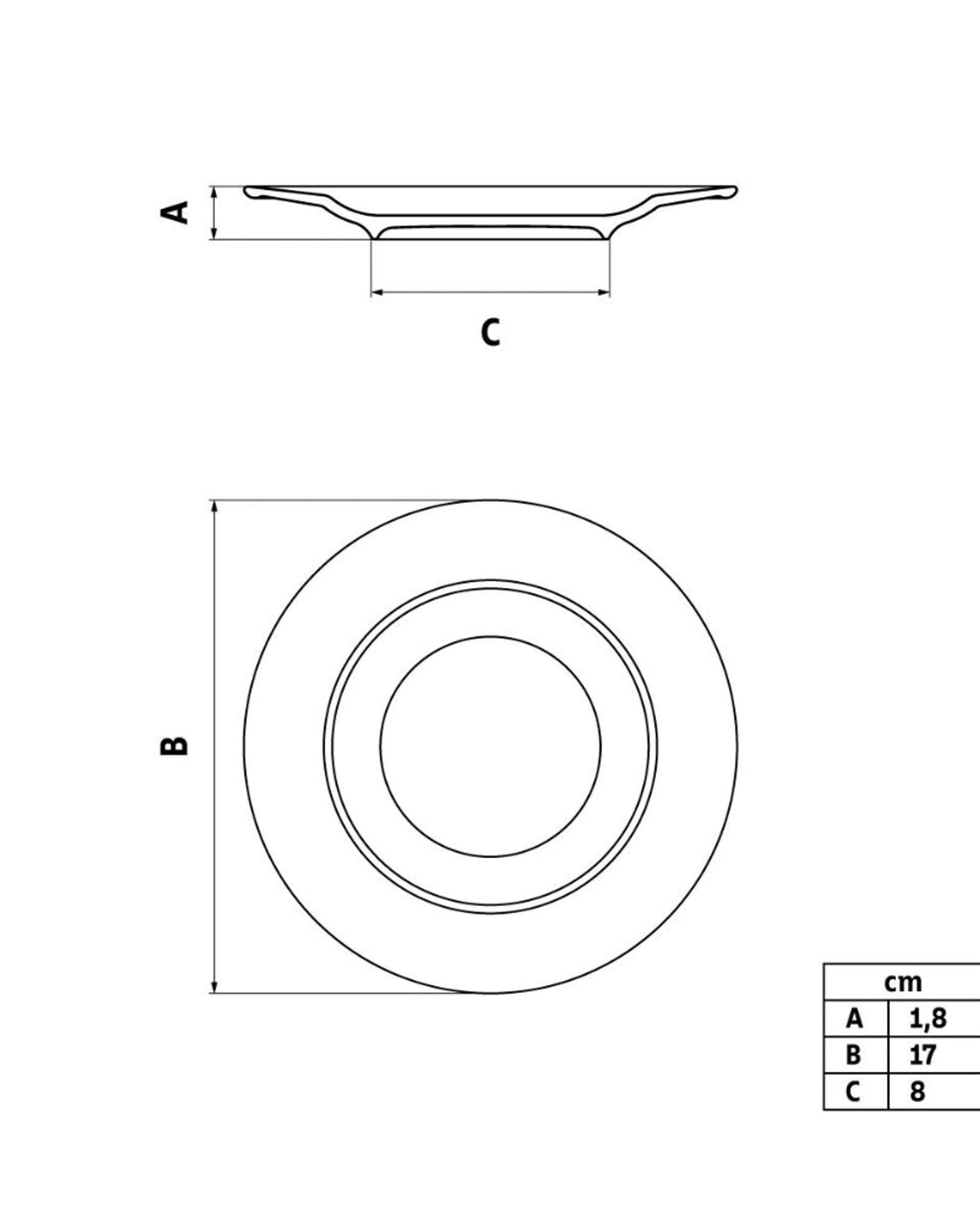 طبق خبز من الخزف من ترامونتينا إيلينا، قطره 17 سم