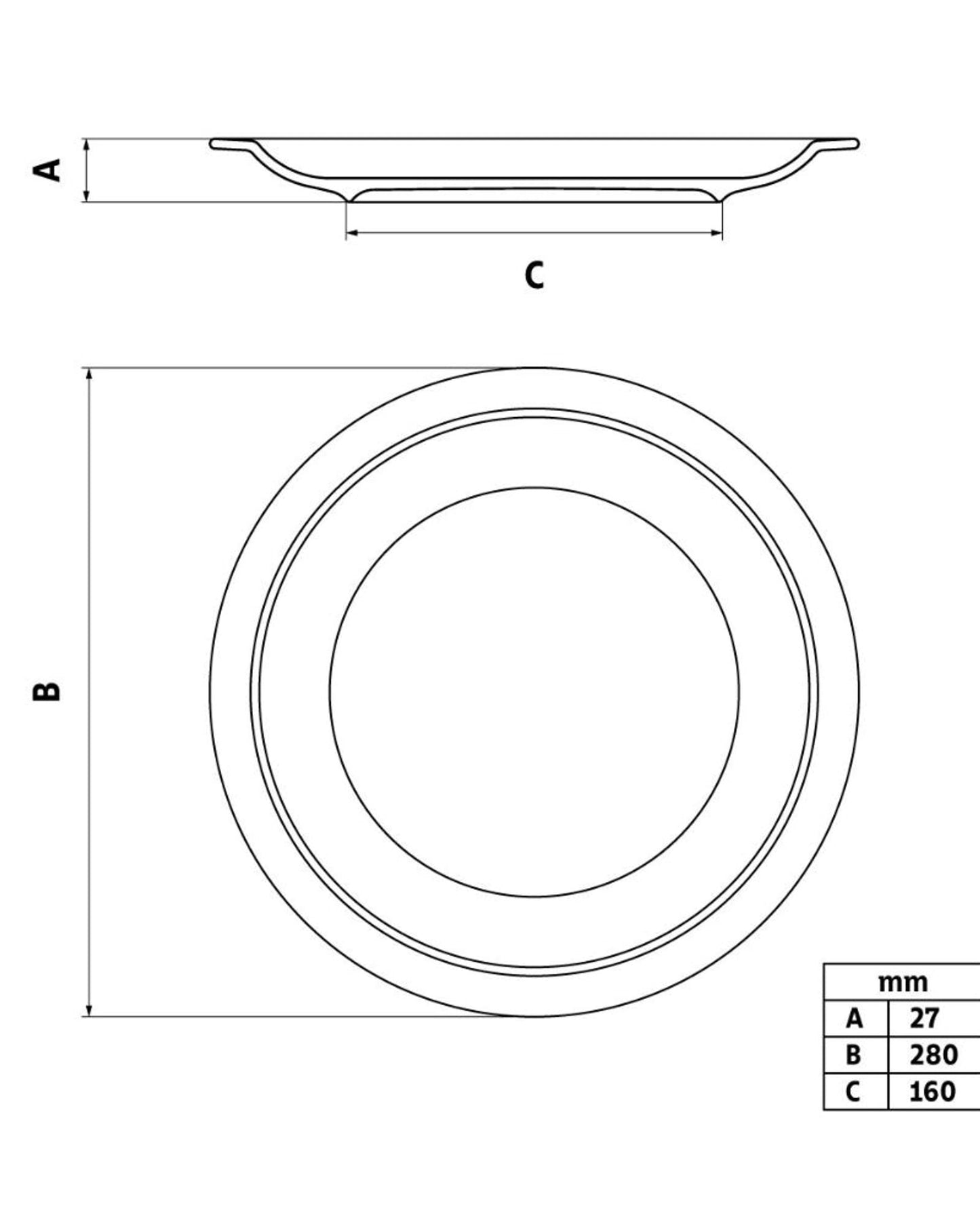 طبق عشاء من البورسلين من ترامونتينا باولا، قطره 28 سم