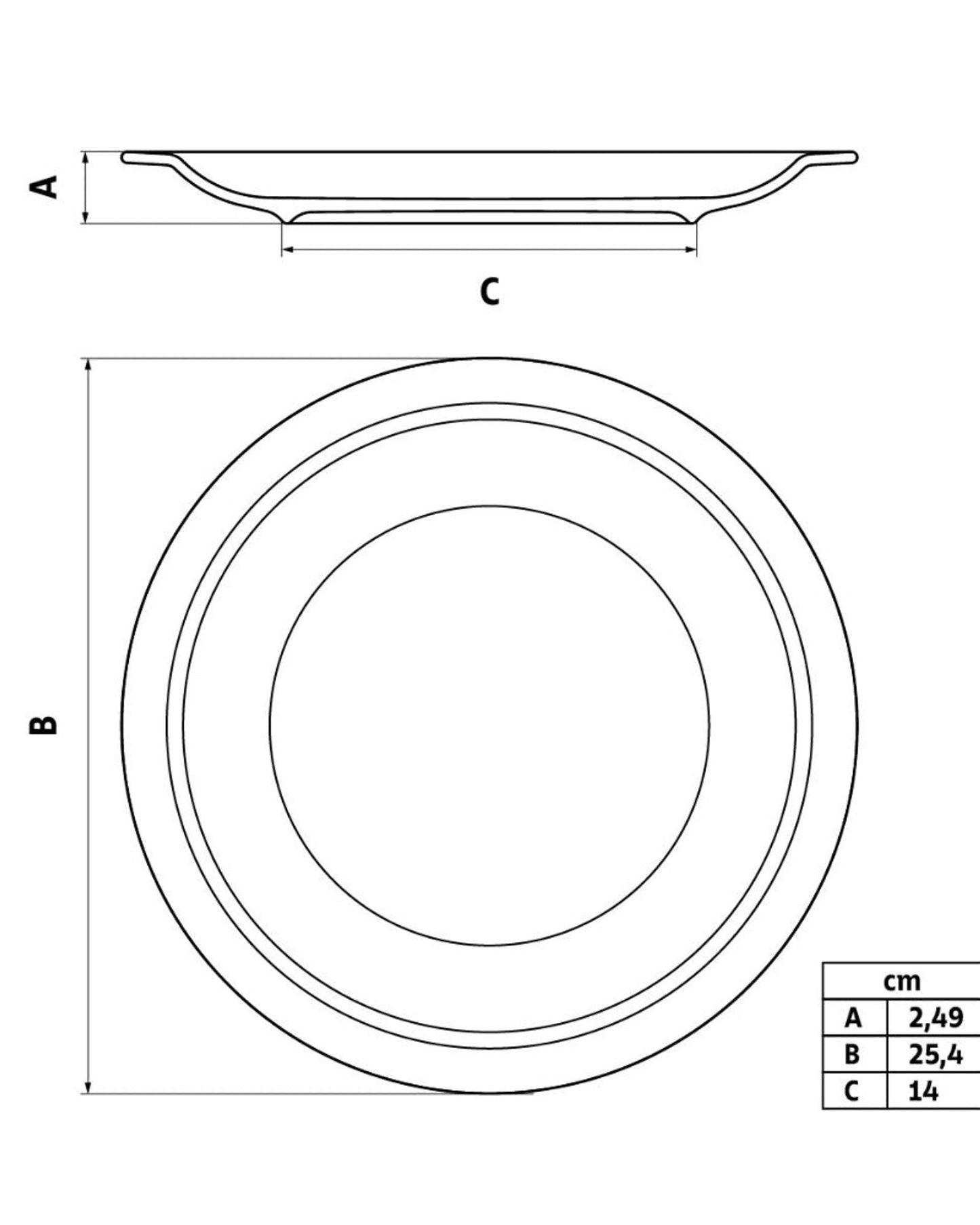طبق عشاء من بورسلين ترامونتينا باولا، 25.4 سم