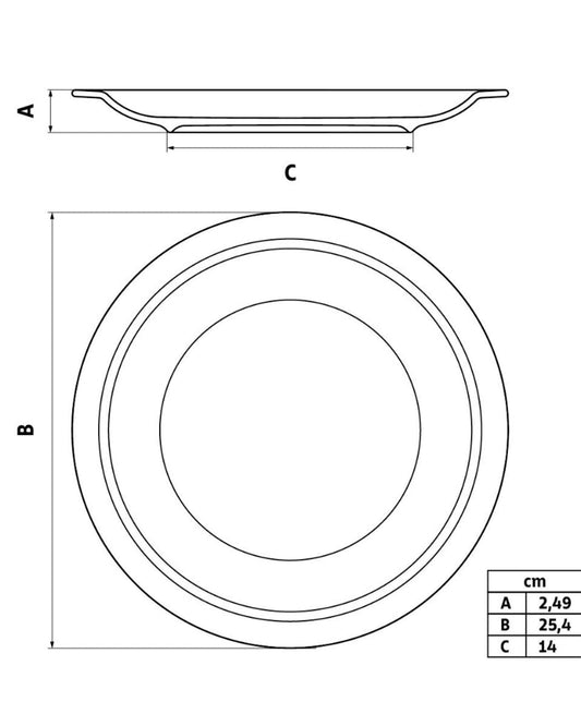 طبق عشاء من بورسلين ترامونتينا باولا، 25.4 سم
