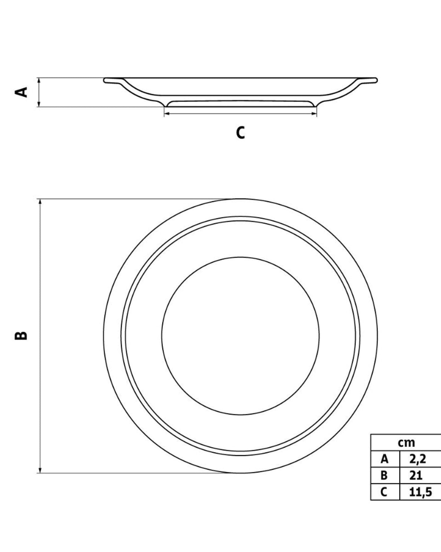 ترامونتينا باولا طبق حلوى بورسلين 21 سم