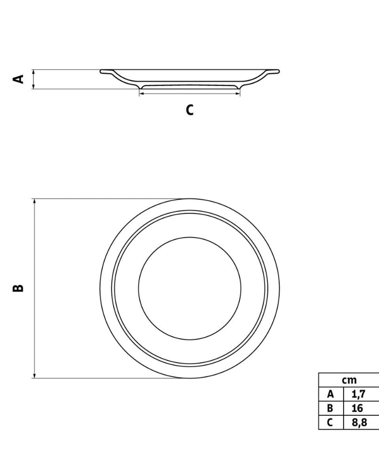 طبق خبز من الخزف من ترامونتينا باولا، قطره 16 سم