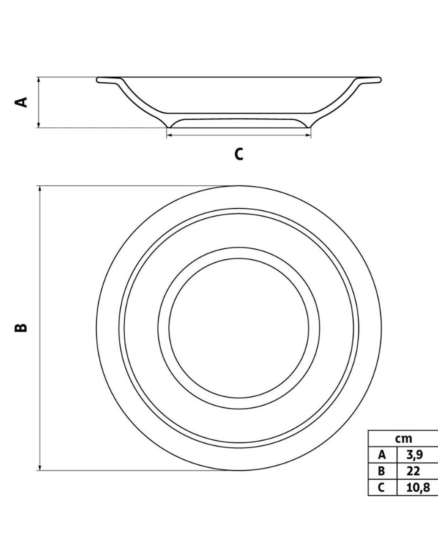 طبق باولا من الخزف من ترامونتينا، قطره 22 سم