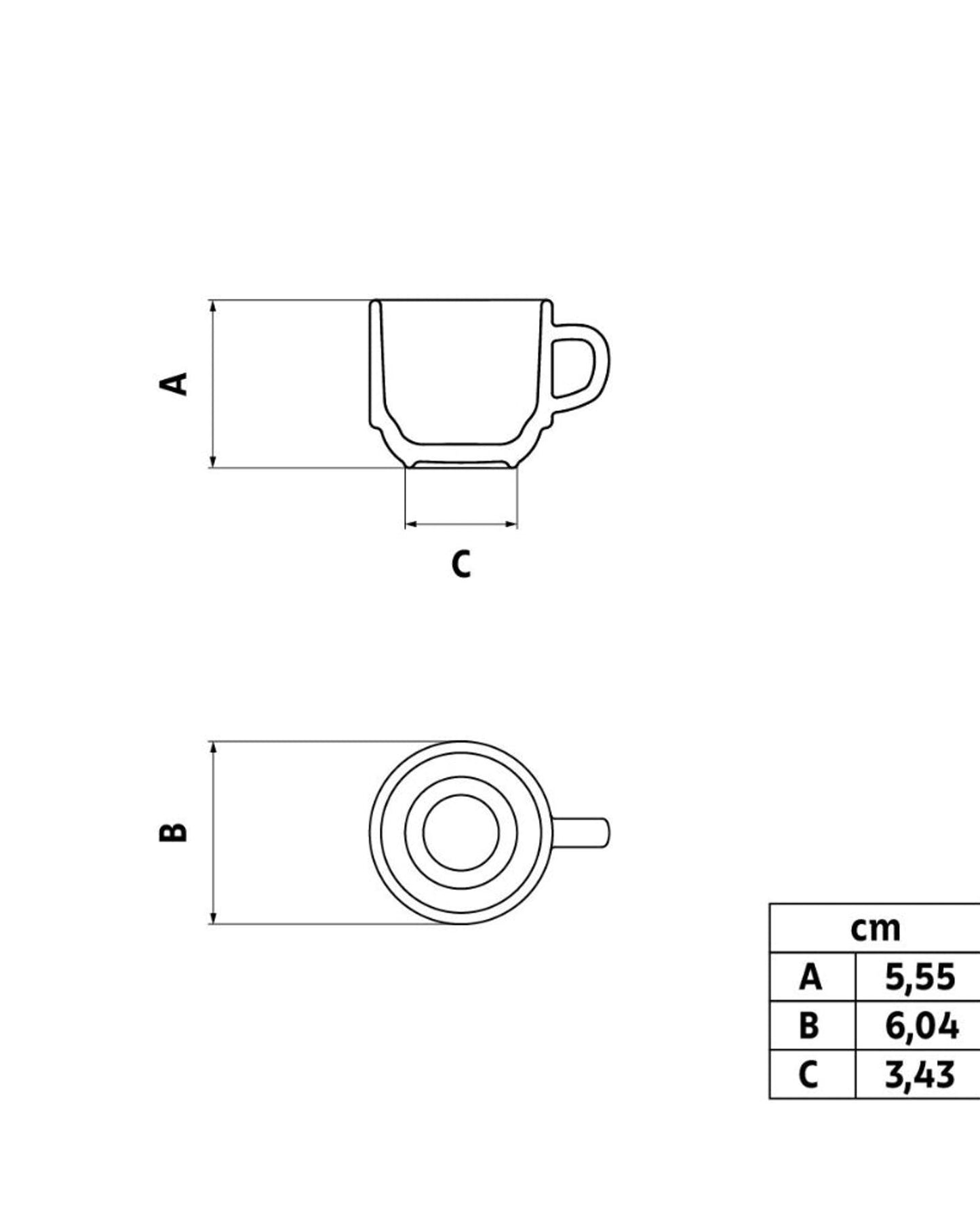 كوب قهوة من البورسلين من ترامونتينا باولا سعة 100 مل