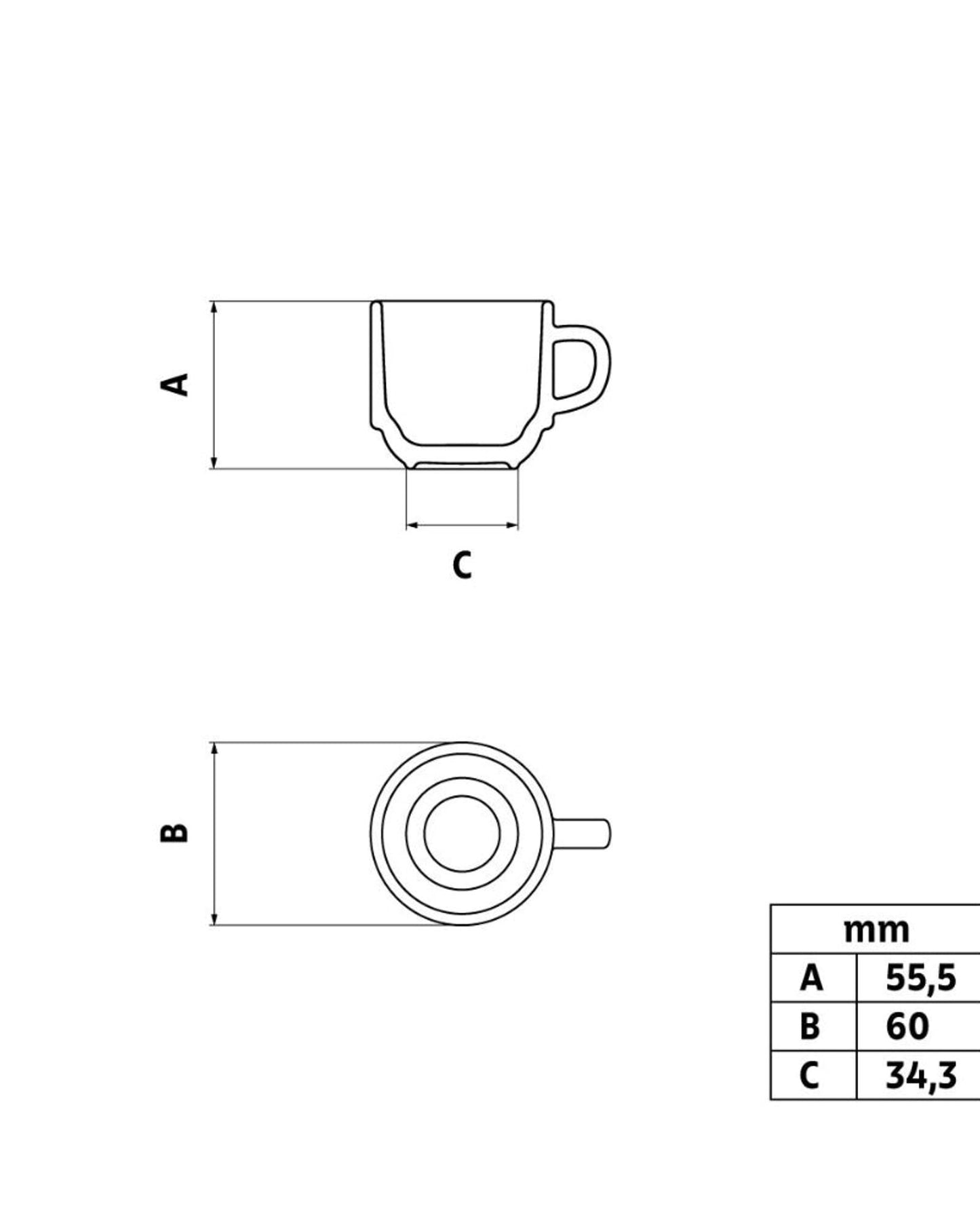 كوب قهوة من البورسلين من ترامونتينا باولا سعة 100 مل