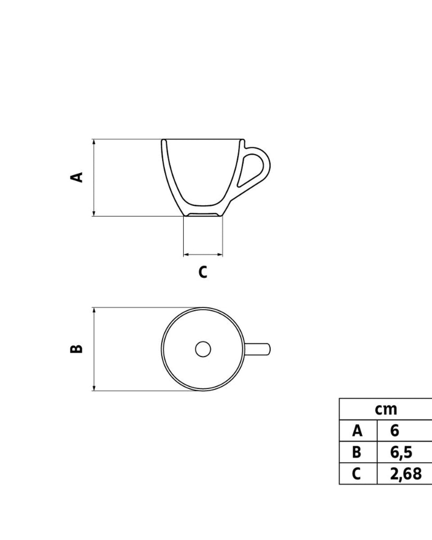 ترامونتينا باولا كوب إسبريسو بورسلين 95 مل