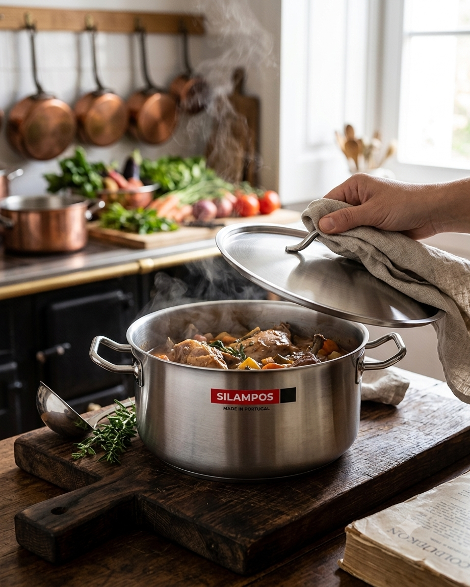 Silampos Grand Hotel Stockpot with Lid 40Cm 30.5L