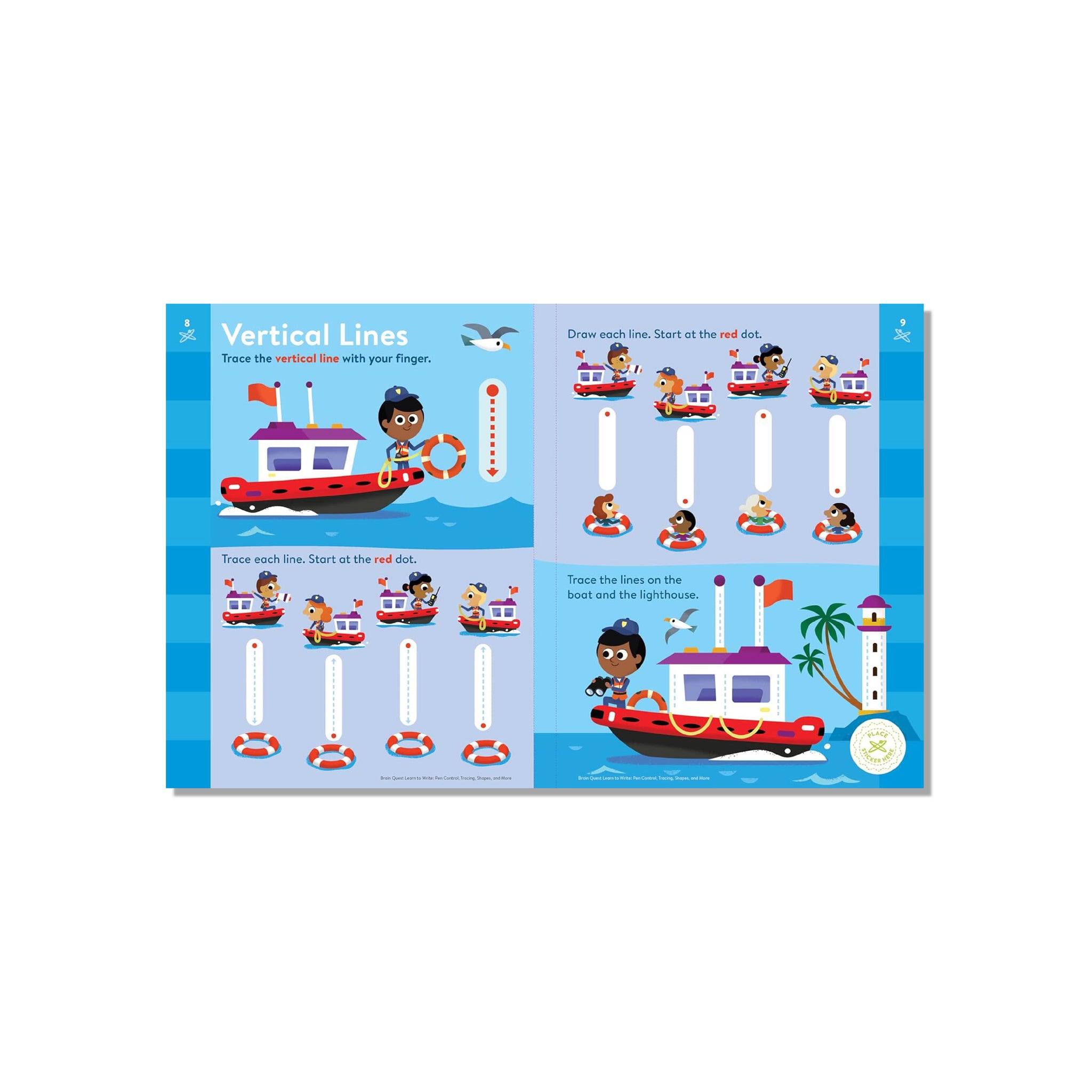 Brain Quest تعلم الكتابة: التحكم بالقلم، والتتبع، والأشكال، والمزيد