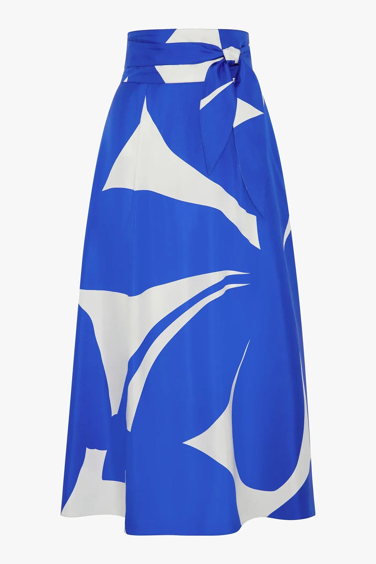 Gail Silk Twill Printed Maxi Skirt in Black