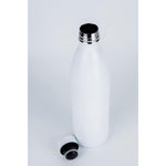 زجاجة مياه رياضية من نيسان، سعة 750 مل، معزولة بالفراغ، مصنوعة من الفولاذ المقاوم للصدأ، مقاومة للتسرب، ذات جدار مزدوج على شكل كولا، تحافظ على المشروبات ساخنة وباردة - بيضاء