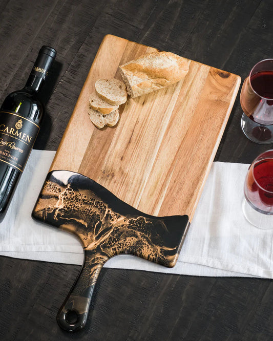 لوح جبن كبير من لين وليانا أكاسيا مقاس 10×20، لون أسود