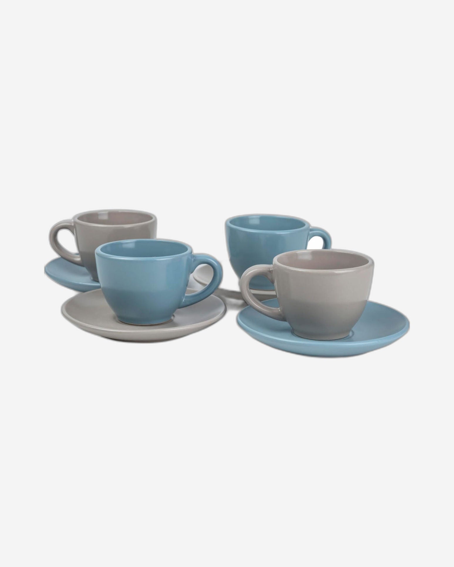 Shallow Jaspe 4-Piece Coffee Cup & Saucer Set 90ml - Sg Glaze | Kitchen Dinnerware, Ceramic, Stoneware