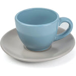 طقم فناجين قهوة وصحن من شالو جاسبي، ٤ قطع، سعة ٩٠ مل، مطلي بطبقة من الزجاج السنغافوري | أدوات مائدة للمطبخ، سيراميك، فخار حجري