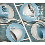 طقم فناجين قهوة وصحن من شالو جاسبي، ٤ قطع، سعة ٩٠ مل، مطلي بطبقة من الزجاج السنغافوري | أدوات مائدة للمطبخ، سيراميك، فخار حجري