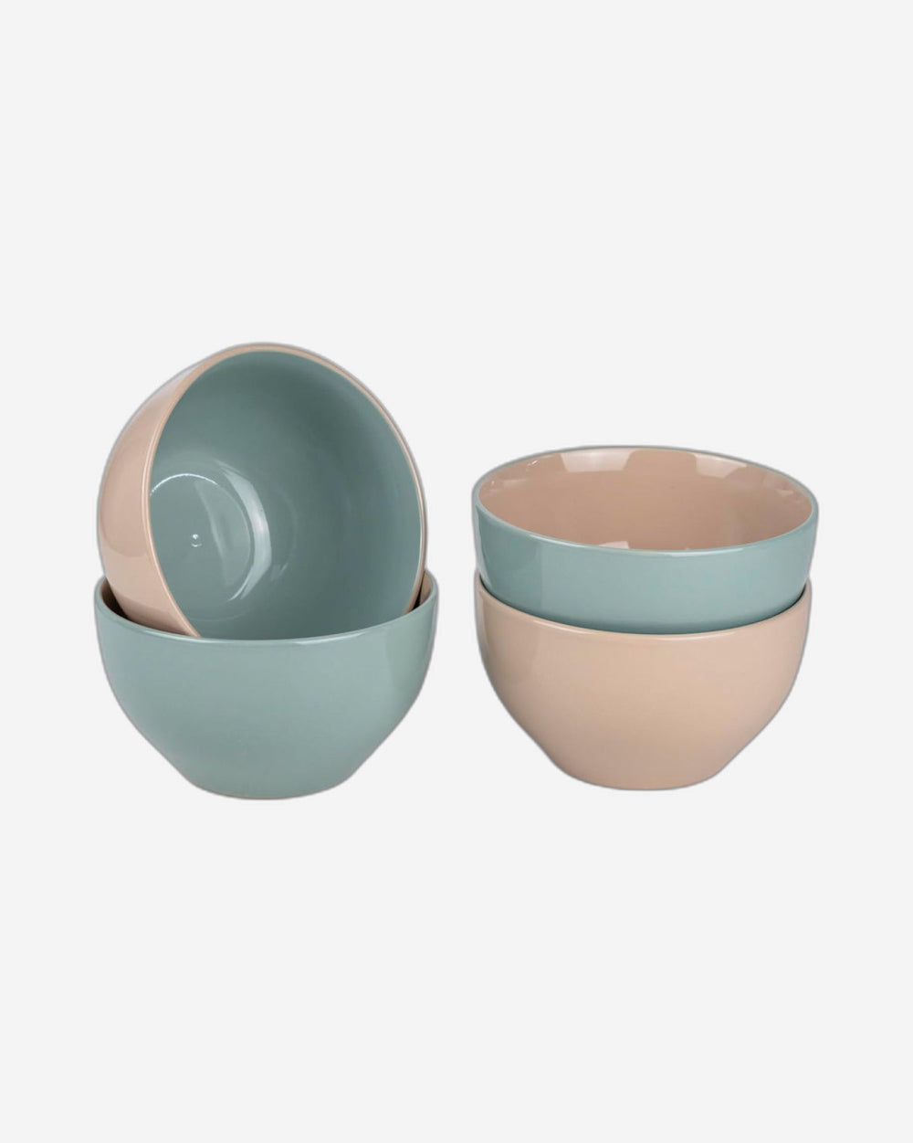 Shallow Moire 4-Piece Deep Bowls Set Kitchen Dinnerware, Ceramic, Stoneware - Two | 14cm Diameter