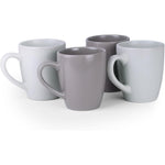 Shallow Nordic Stoneware Mug Set - 385ml, 4 Pieces, Multicolor
