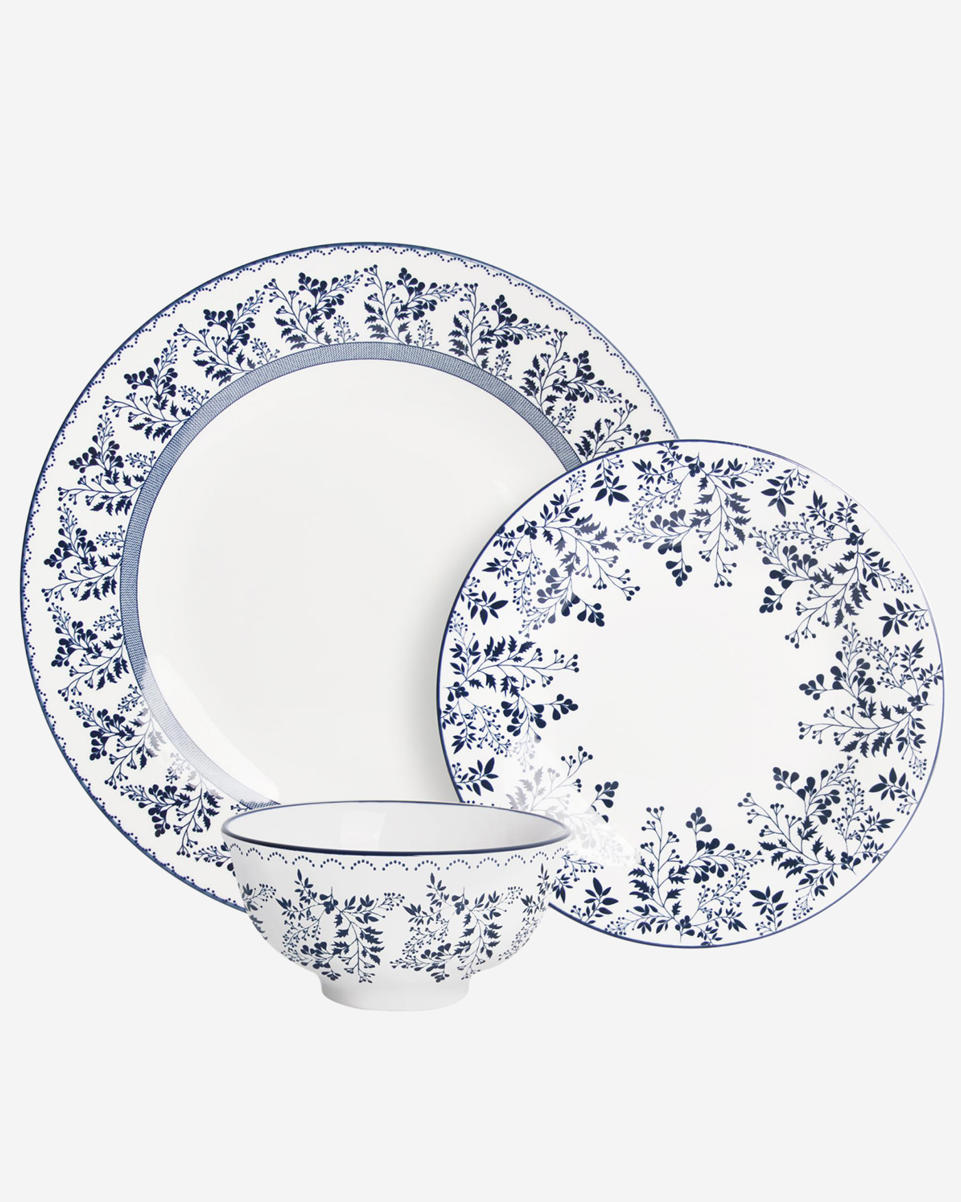 Shallow ROSA Porcelain Dinner Set 12 pcs