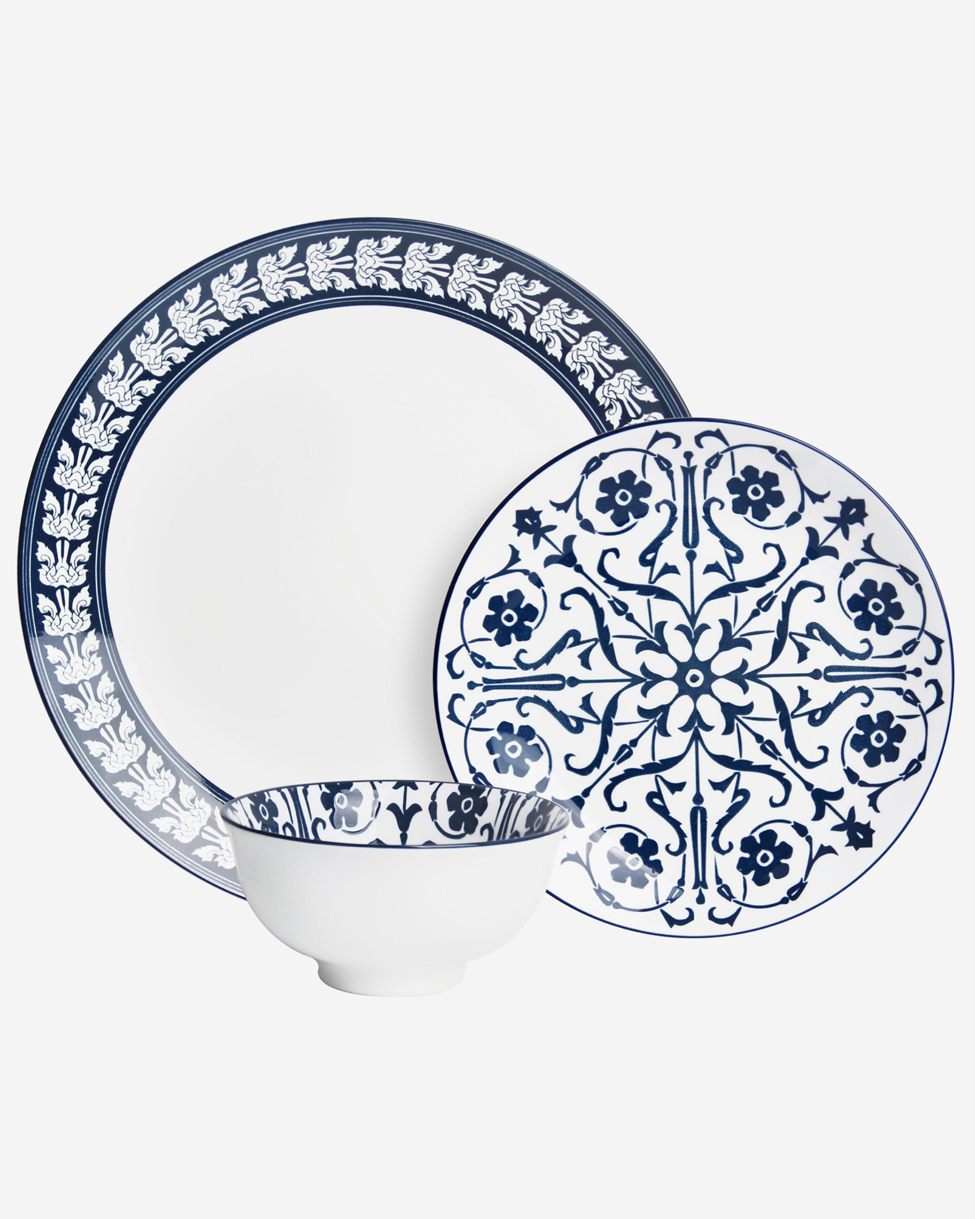 Shallow JAZY Porcelain Dinner Set 12 pcs