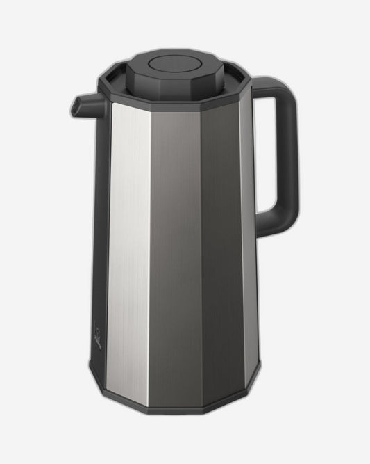 قارورة مفرغة من الهواء من زويجروشي، سعة 1.0 لتر، مزودة بسدادة زر ضغط كبيرة - رمادي