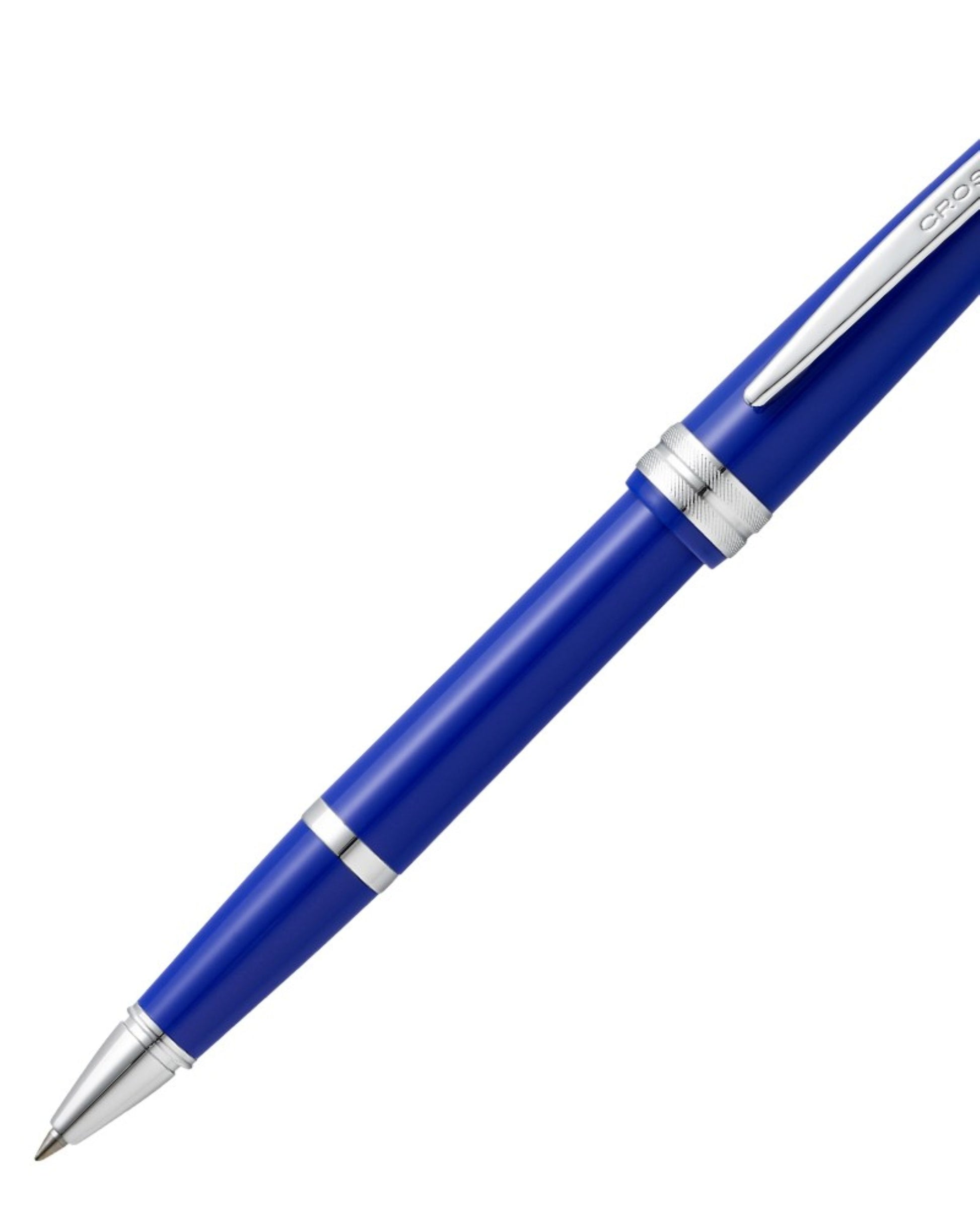 Cross Bailey Light™ Polished Blue Resin With Polished Chrome Appointments Fine-Tip Rollerball Pen