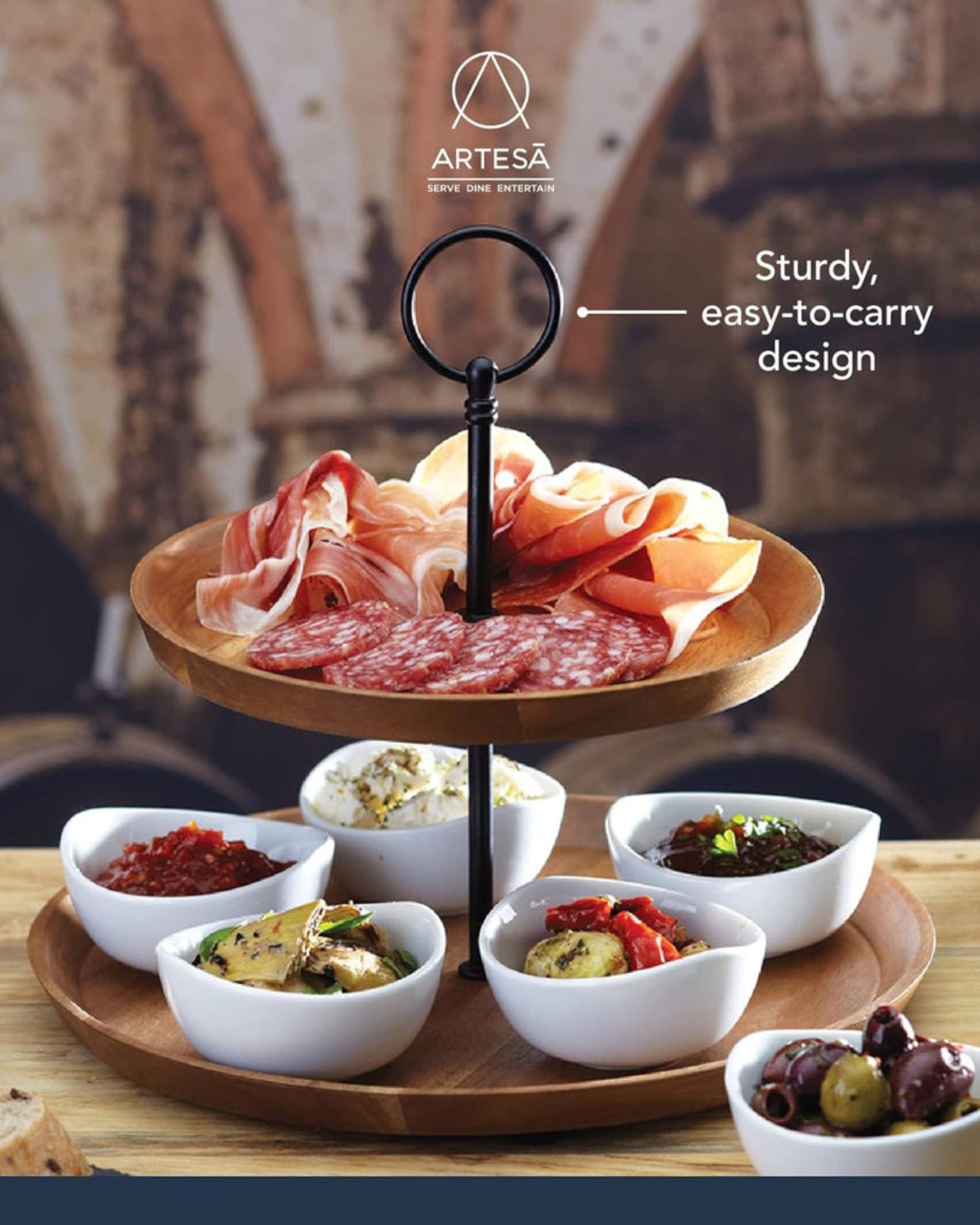 حامل تقديم فني مكون من طبقتين 25×24 سم