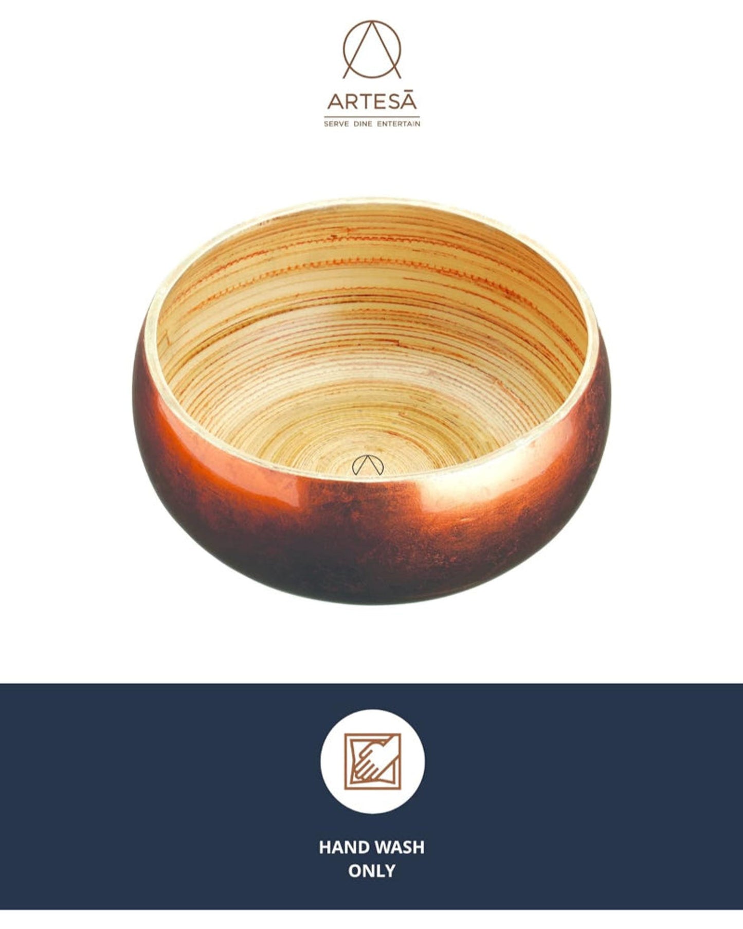 وعاء تقديم فني 17 سم بلمسة نهائية من النحاس Bmboo