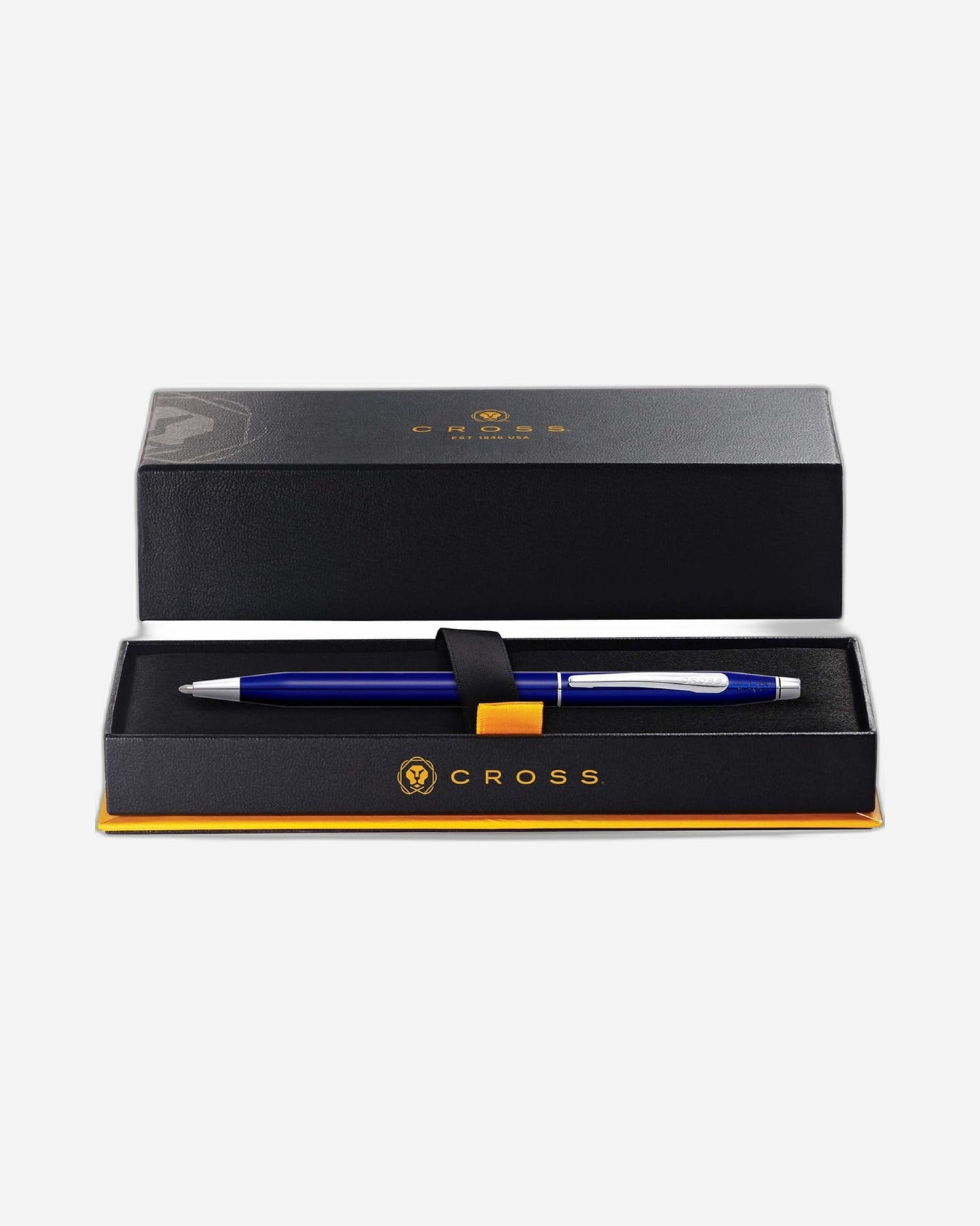 قلم حبر جاف كروس كلاسيك سينشري®، أزرق شفاف مع طلاء كروم مصقول - AT0082-112