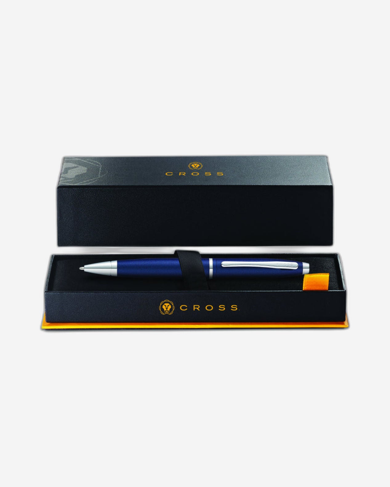 قلم حبر جاف Cross Calais™ باللون الأزرق المعدني غير اللامع مع كروم مصقول AT0112-18