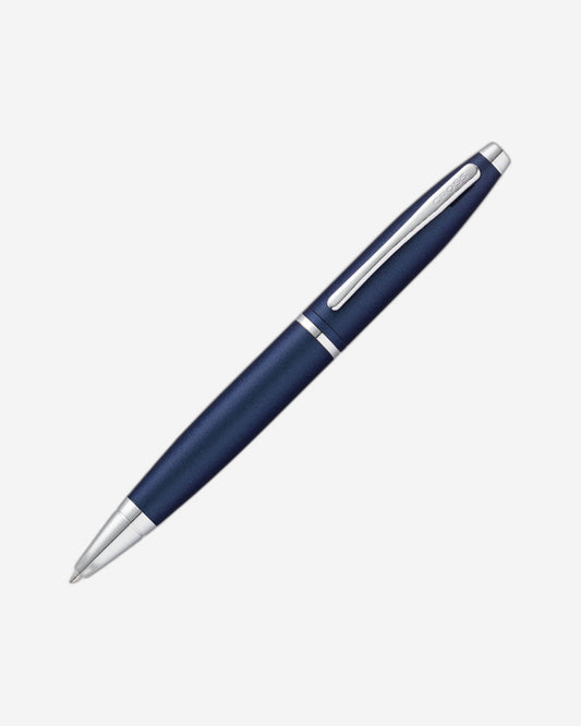 قلم حبر جاف Cross Calais™ باللون الأزرق المعدني غير اللامع مع كروم مصقول AT0112-18