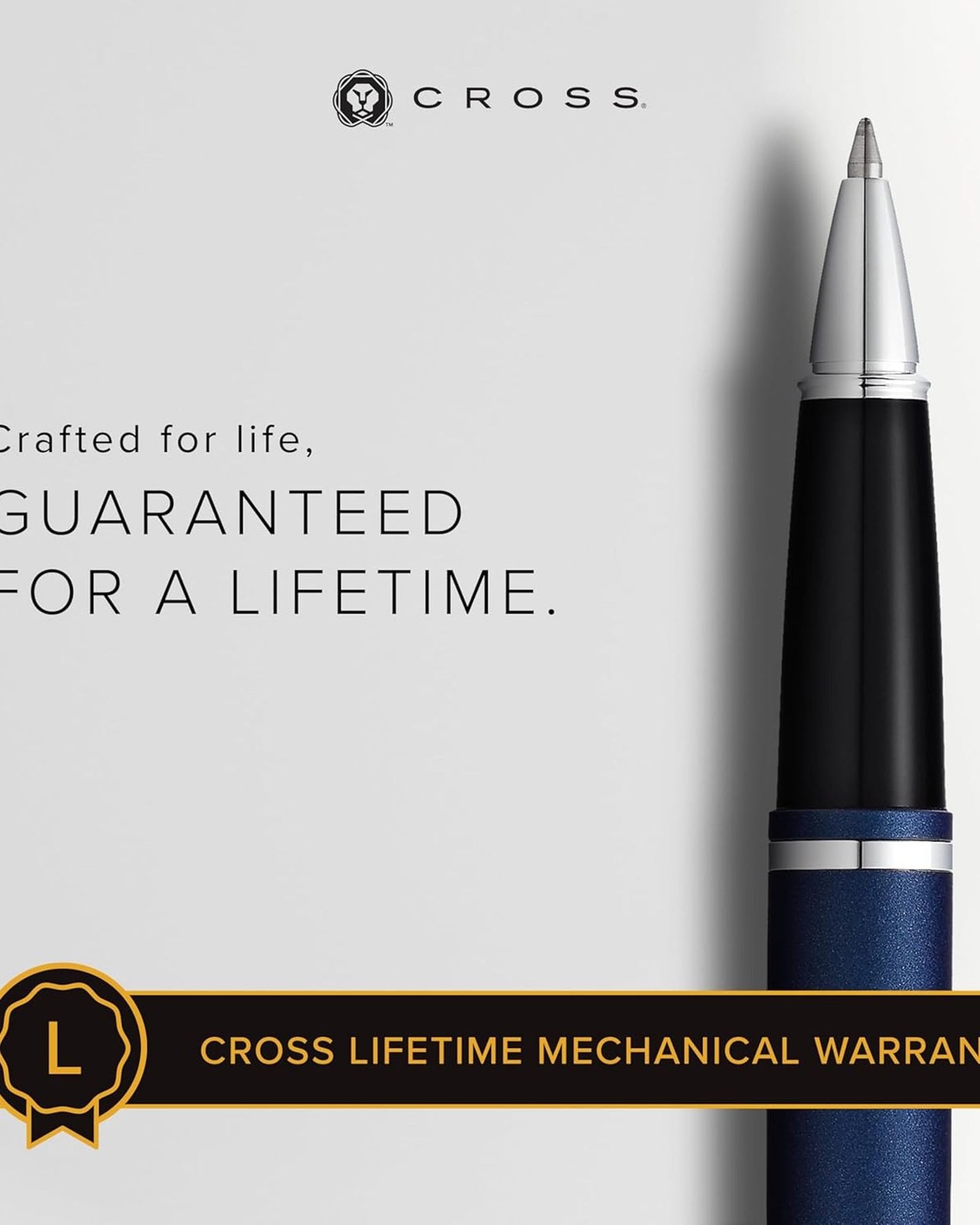 قلم حبر جاف Cross Calais™ بلون أزرق معدني غير لامع مع كروم مصقول من Appointments Selectip® - AT0115-18