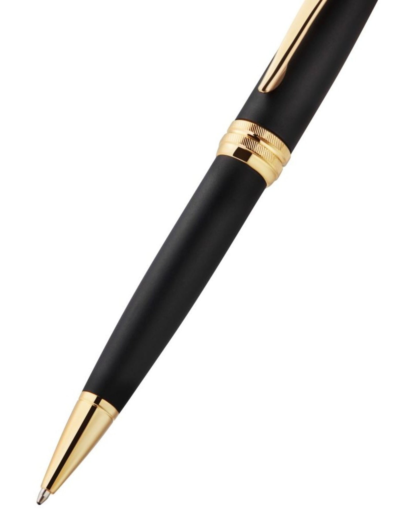 Cross Bailey Matte Black Lacquer with Gold-Tone Trim Ballpoint Pen AT0452-24
