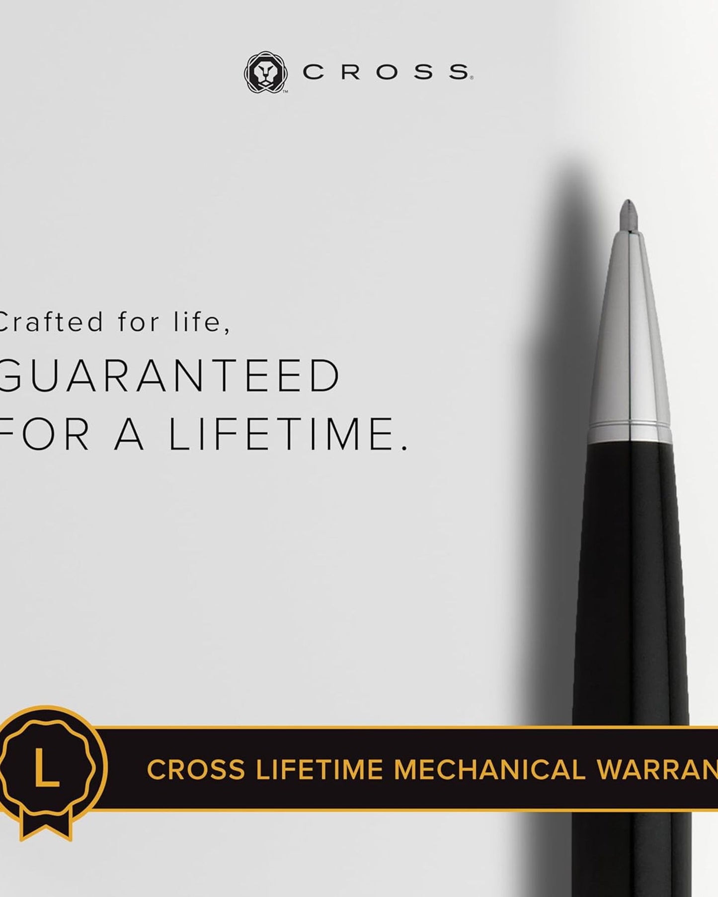 قلم حبر جاف Cross Bailey™ أسود مطلي بالكروم المصقول - AT0452-7