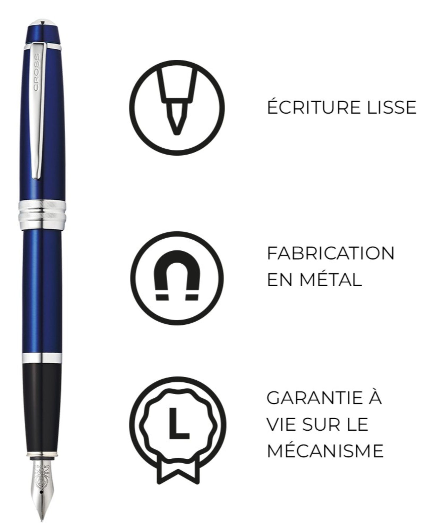 قلم حبر سايل باللون الأزرق اللامع – طراز بيلي من كروس
