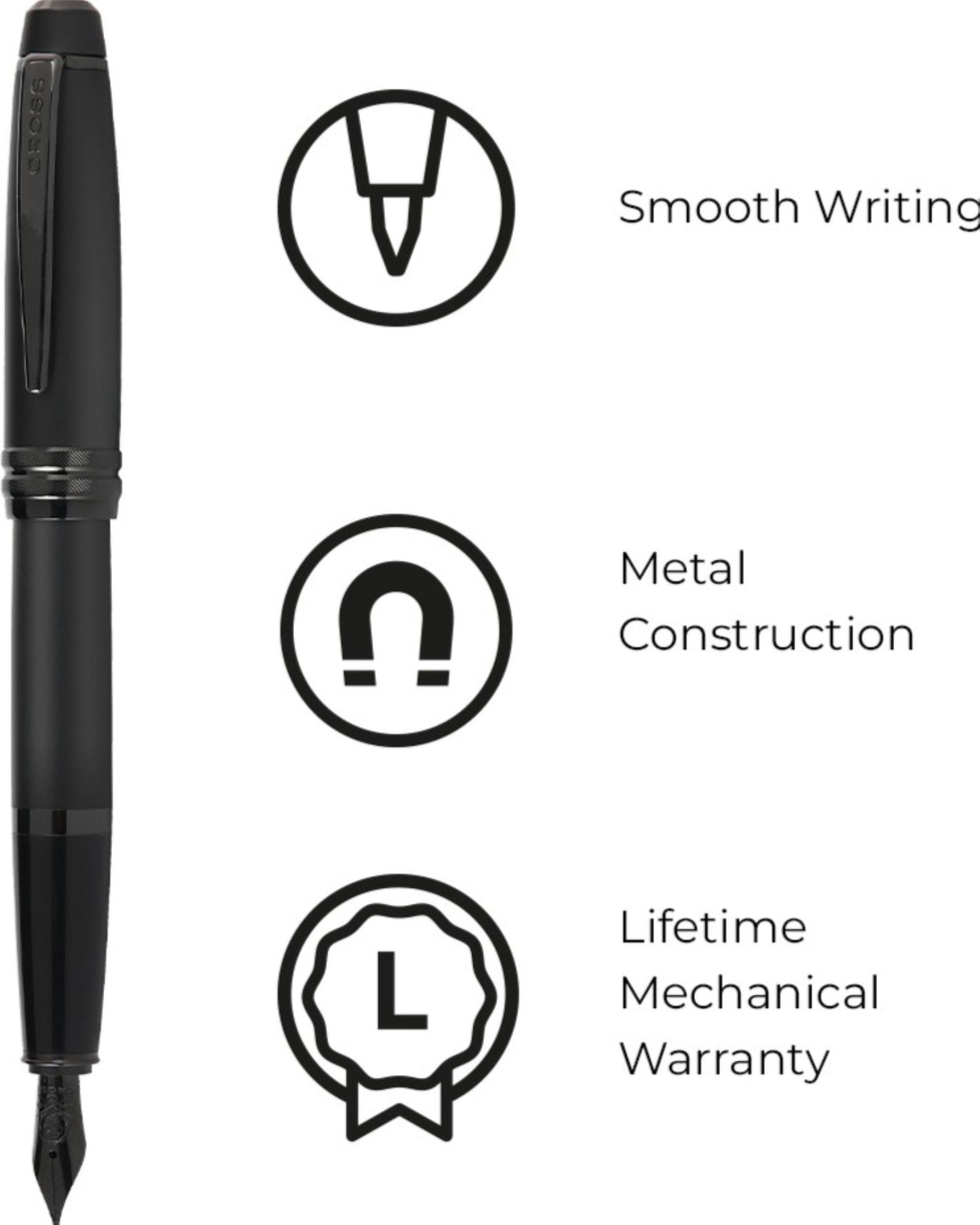 قلم حبر كروس بيلي أسود مطفي 