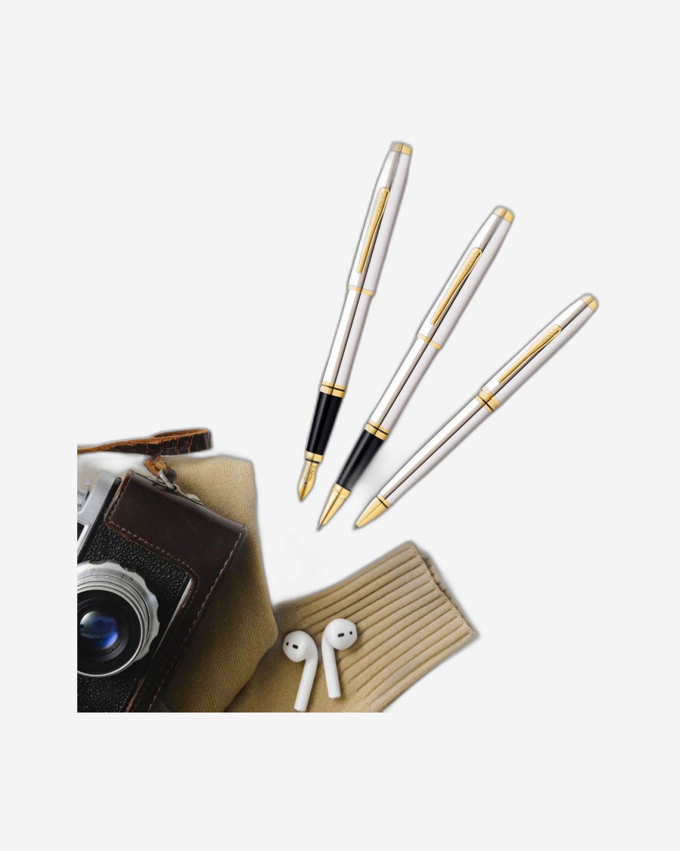 قلم حبر جاف كروس كوفنتري مصقول بالكروم مع لون متغير AT0662-2