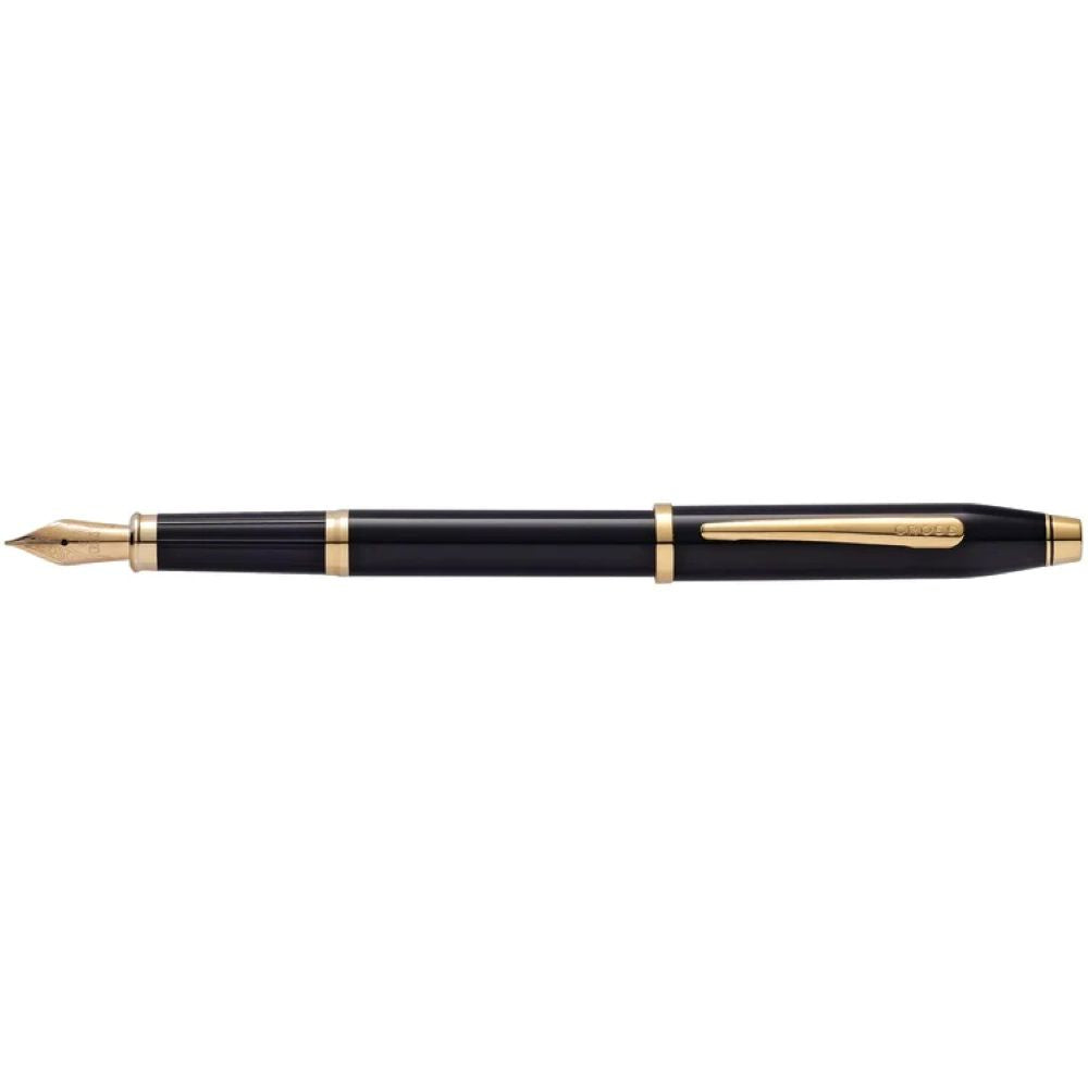 Cross Century® Ii Black Lacquer With 23Kt Gold-Plated Appointments And 23Kt Gold-Plated Medium Nib Fountain Pen