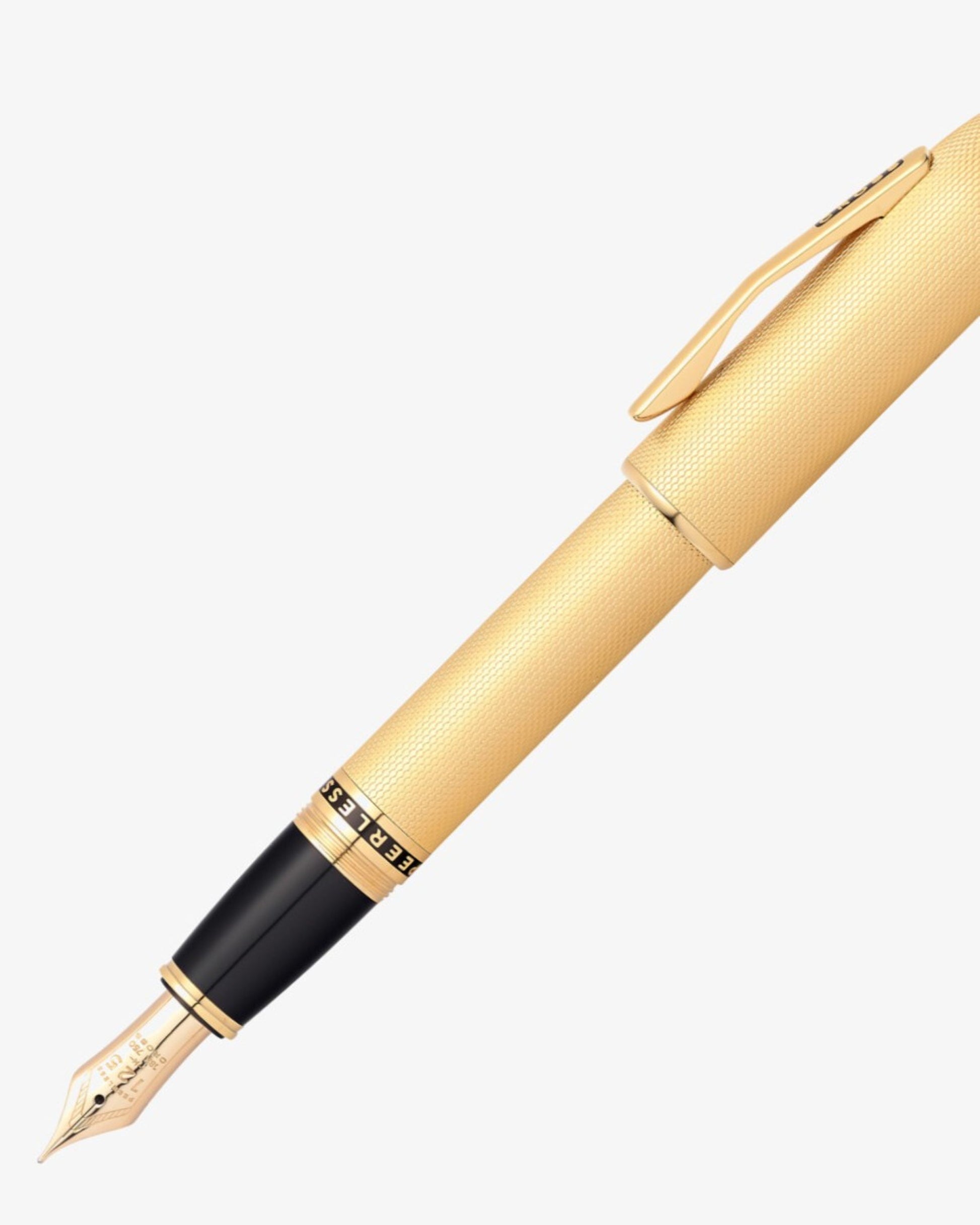 Cross Peerless 23Kt Heavy Gold Plate With Gold-Plated Appointments, Swarovski Crystal And 18Kt Gold Medium Nib Fountain Pen
