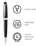 قلم حبر جاف من الراتنج الأسود اللامع Cross Bailey Light™ AT0742-1