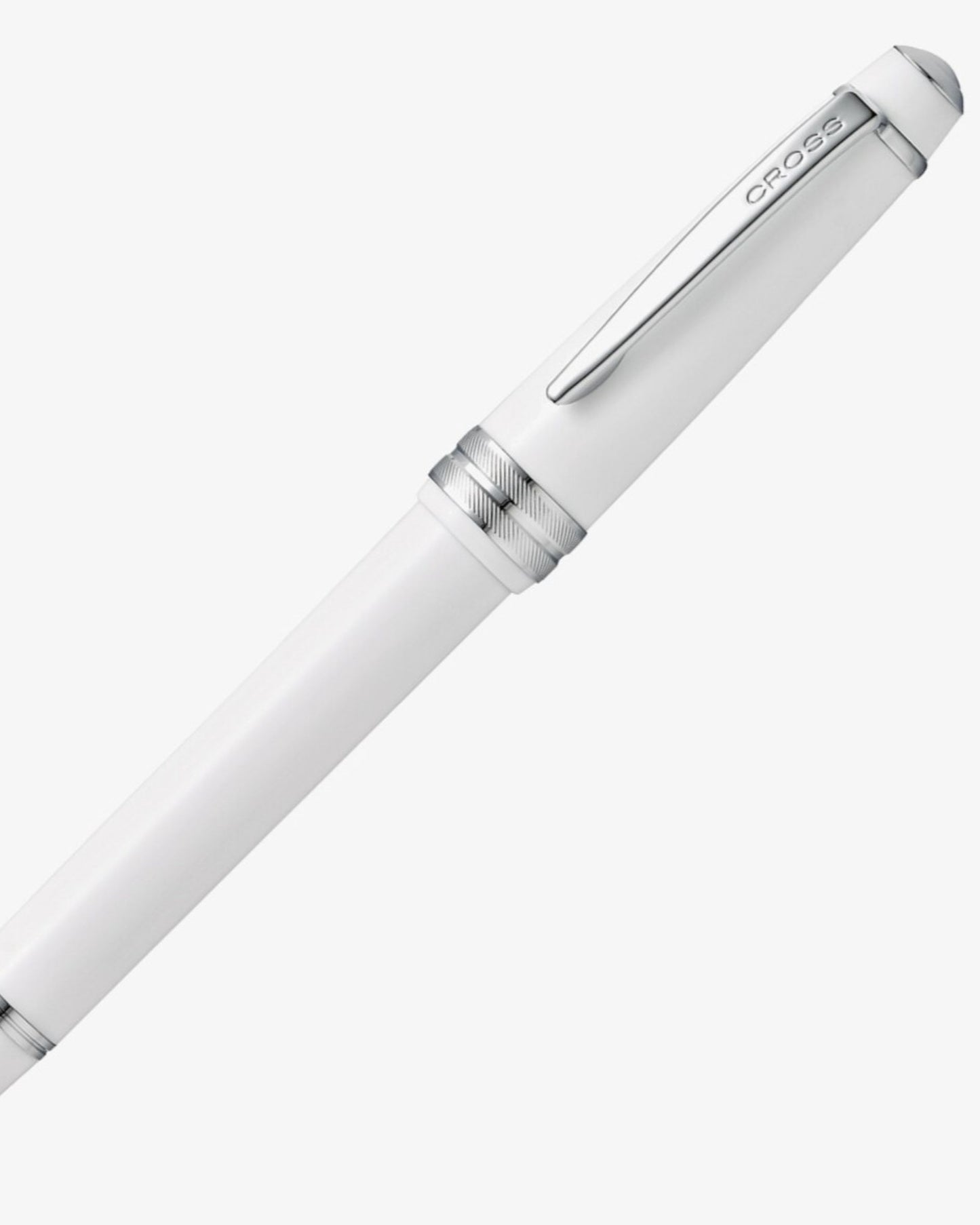 قلم حبر سائل Cross Bailey Light™ من الراتنج الأبيض المصقول برأس متوسط