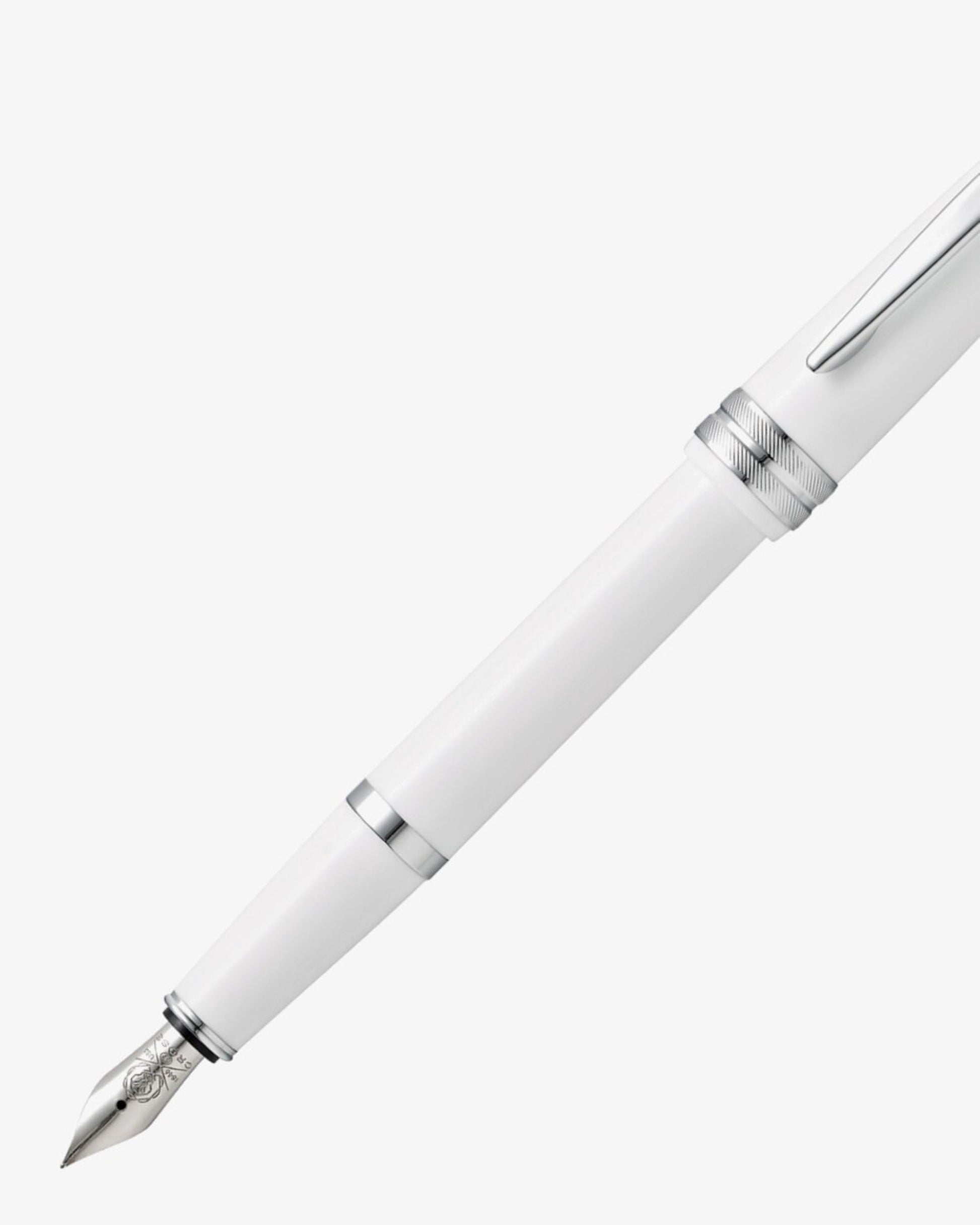 Cross Bailey Light™ Polished White Resin With Polished Chrome Appointments And Fine Nib Fountain Pen