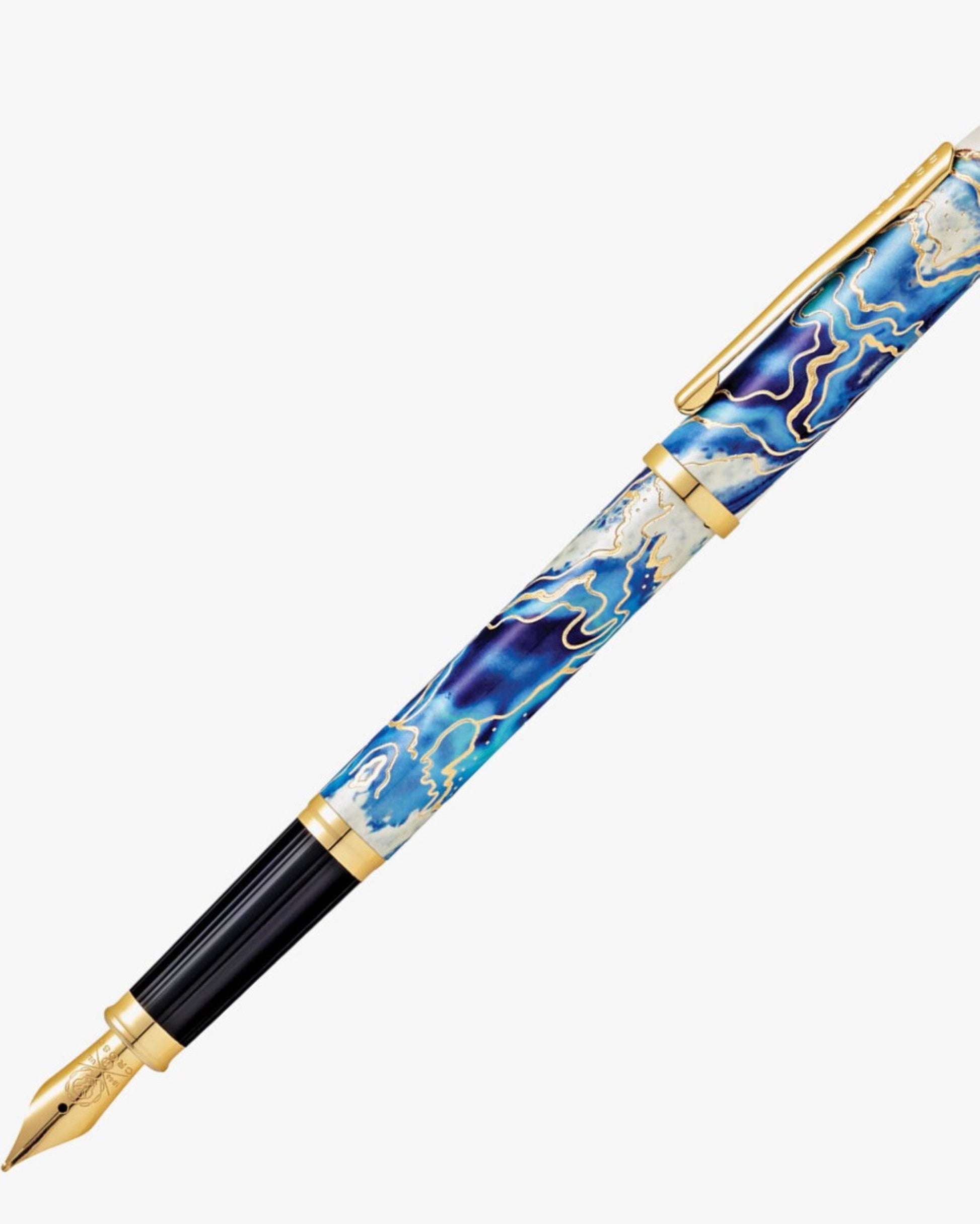 Cross Wanderlust Malta With a 23Kt Gold-Plated Engravings And Appointments Stainless Steel Medium Nib Fountain Pen