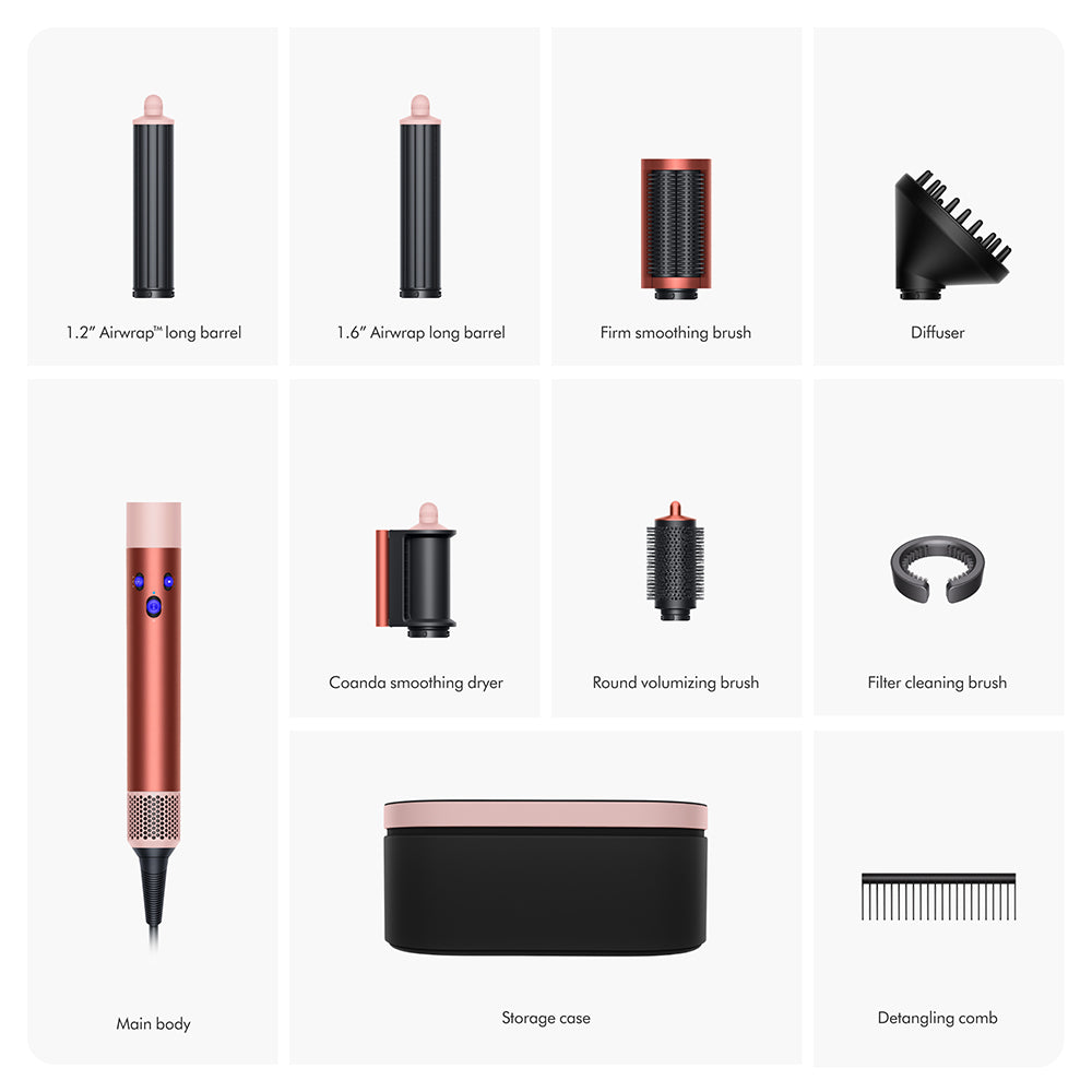 جهاز تصفيف وتجفيف الشعر متعدد الاستخدامات من دايسون إير راب، لون برونزي فراولة/وردي فاتح