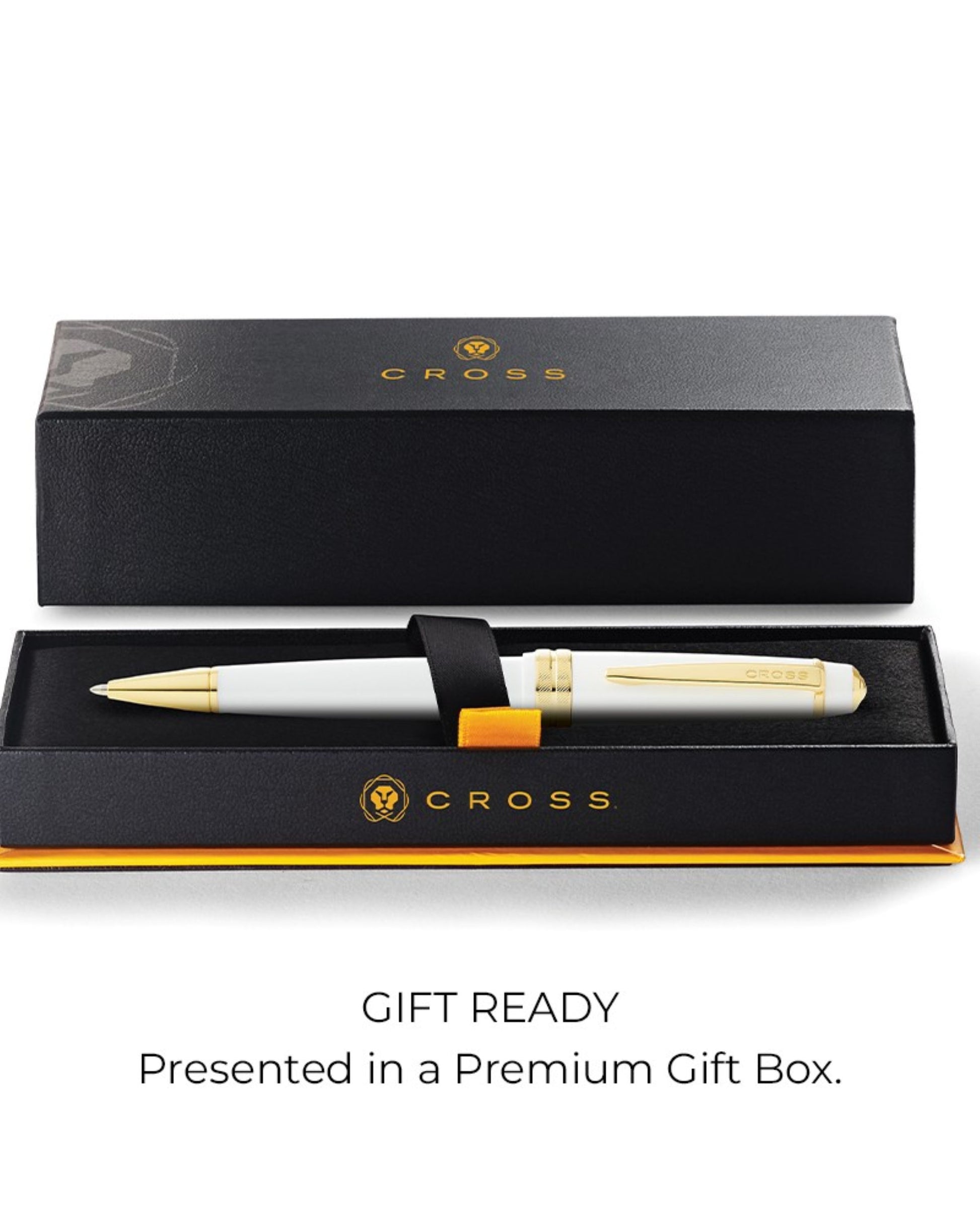 Cross Bailey Light™ Polished White Resin And Gold Tone Fine-Tip Ballpoint Pen