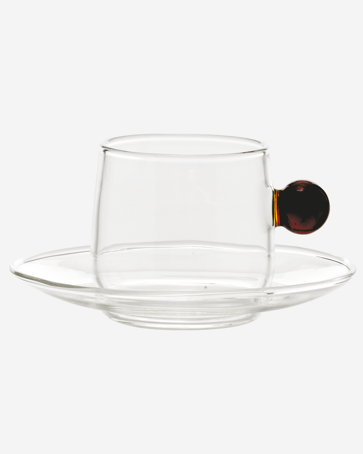 Zafferano Bilia Coffee Cup Transparent Ball Clear Set 2 + Saucer