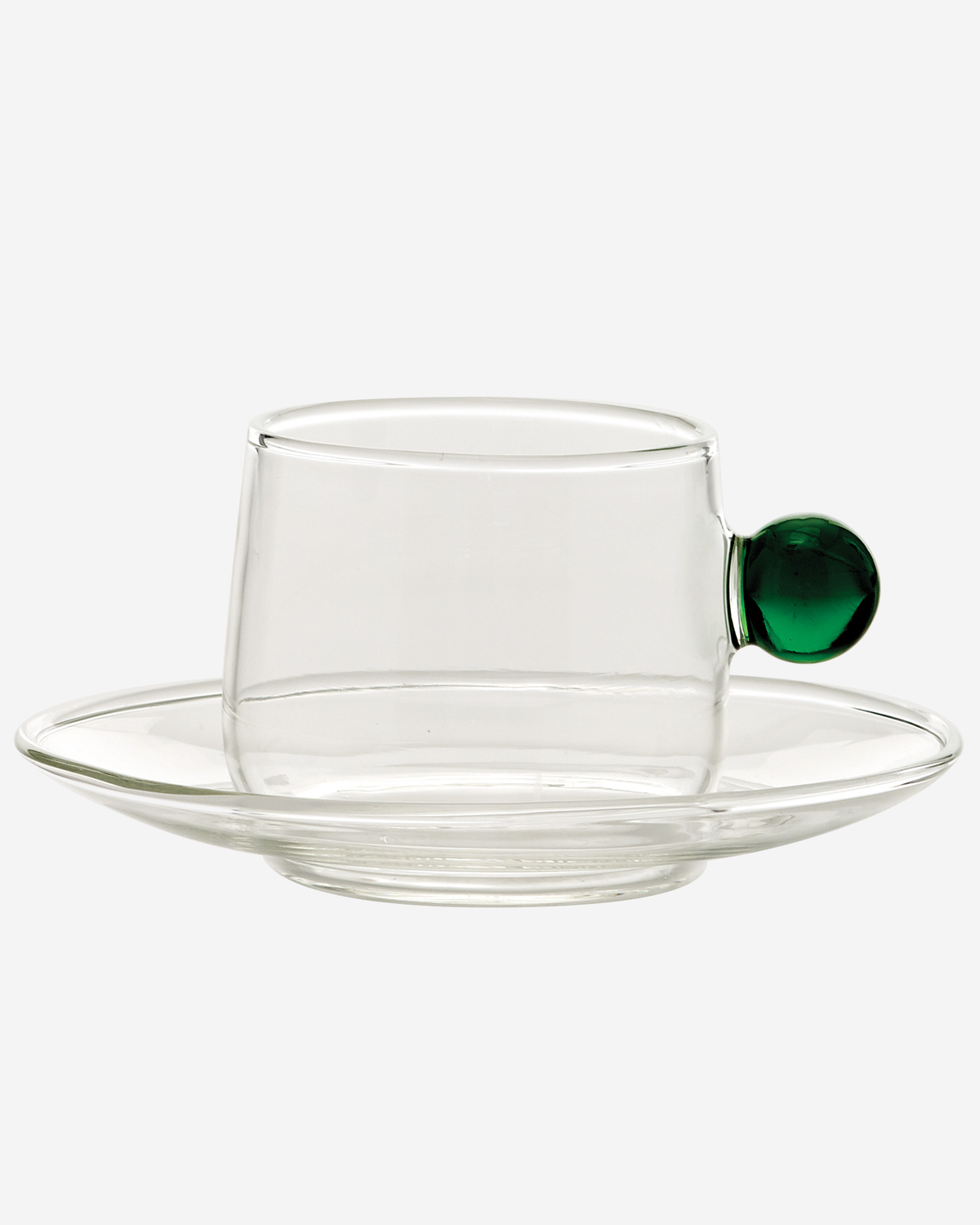 Zafferano Bilia Coffee Cup Transparent Ball Clear Set 2 + Saucer