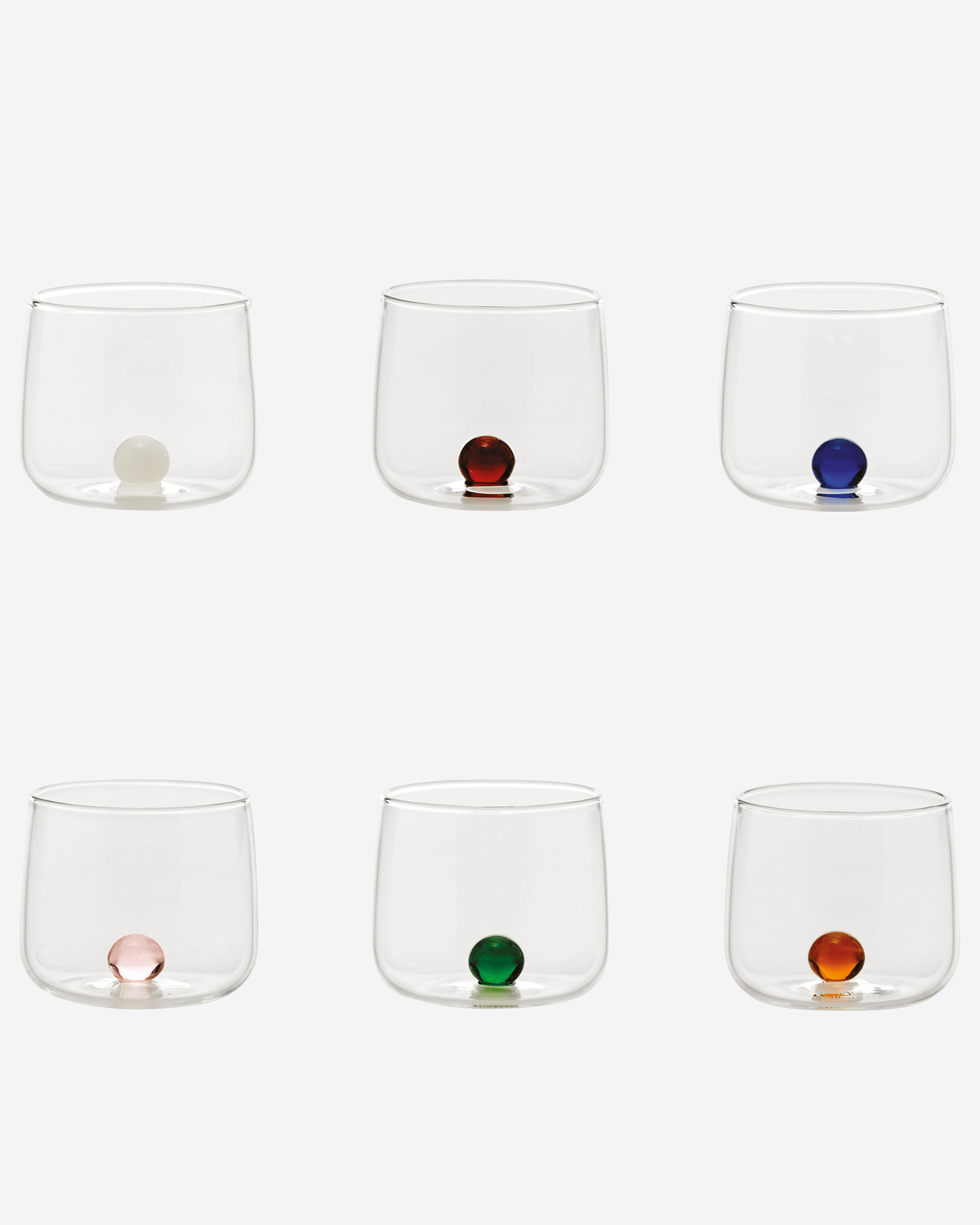 Zafferano Bilia Tumbler Junior Transparent Ball White Set 6