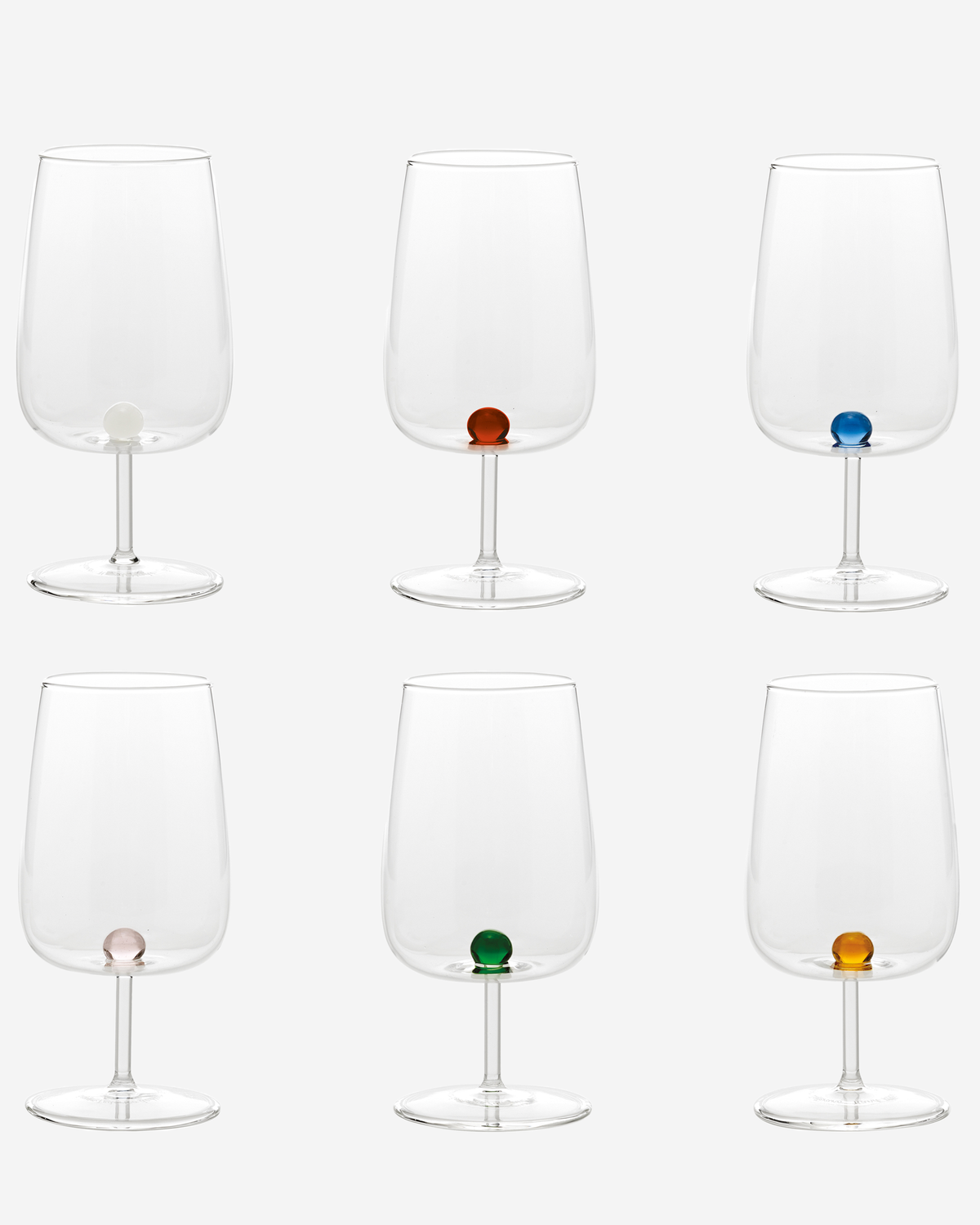 Zafferano Bilia Goblet Transparent Ball Blue Set 6