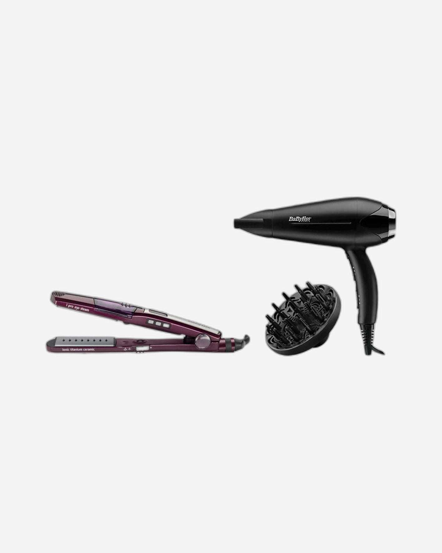 مكواة فرد الشعر بالبخار + مجفف الشعر BaByliss I-Pro 230