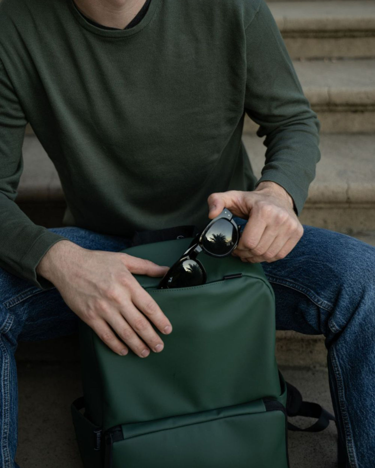 MiaMily Expanding 17" Laptop Backpack  - Forest Green